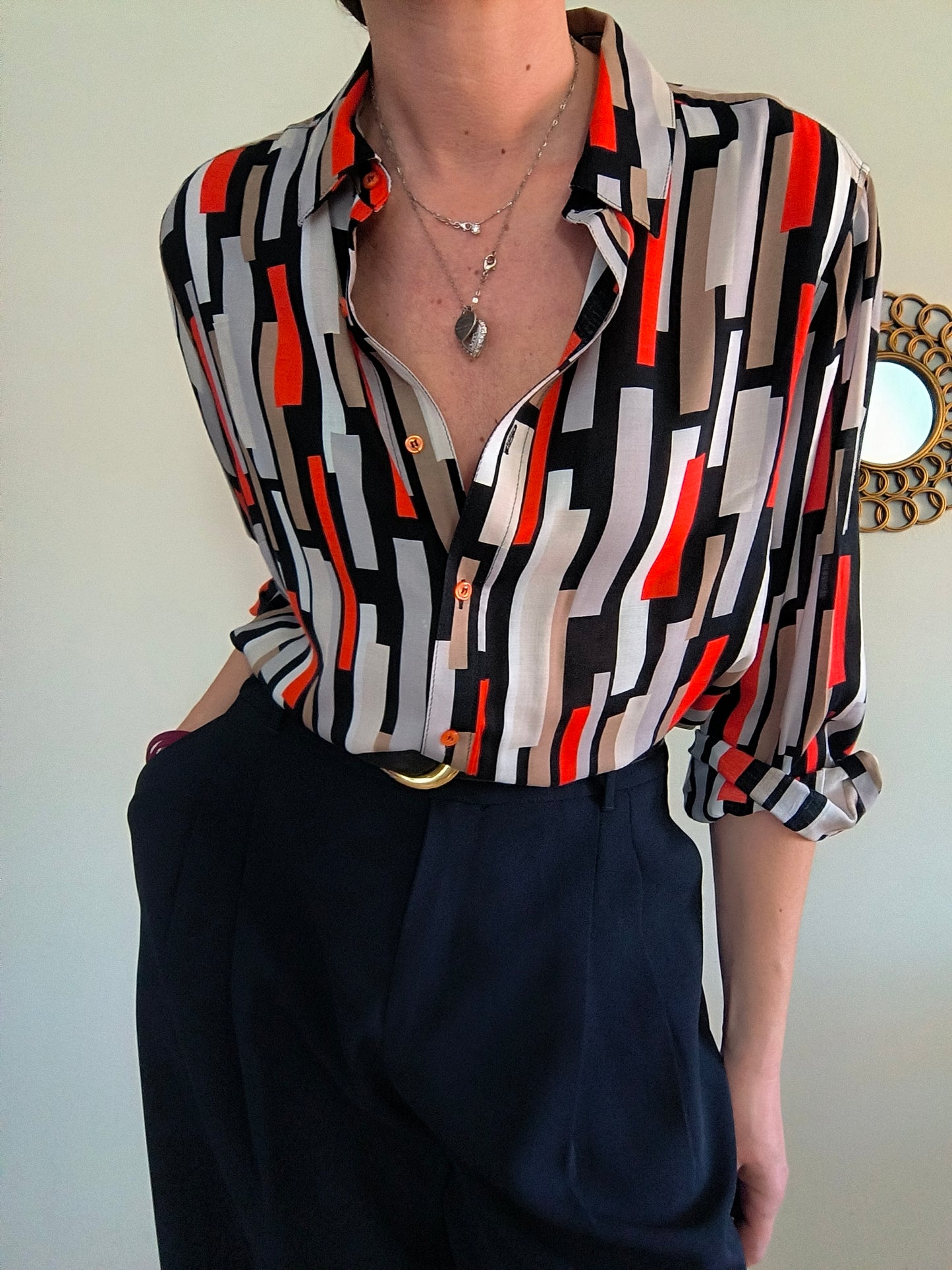 Camicetta fantasia geometrica One size