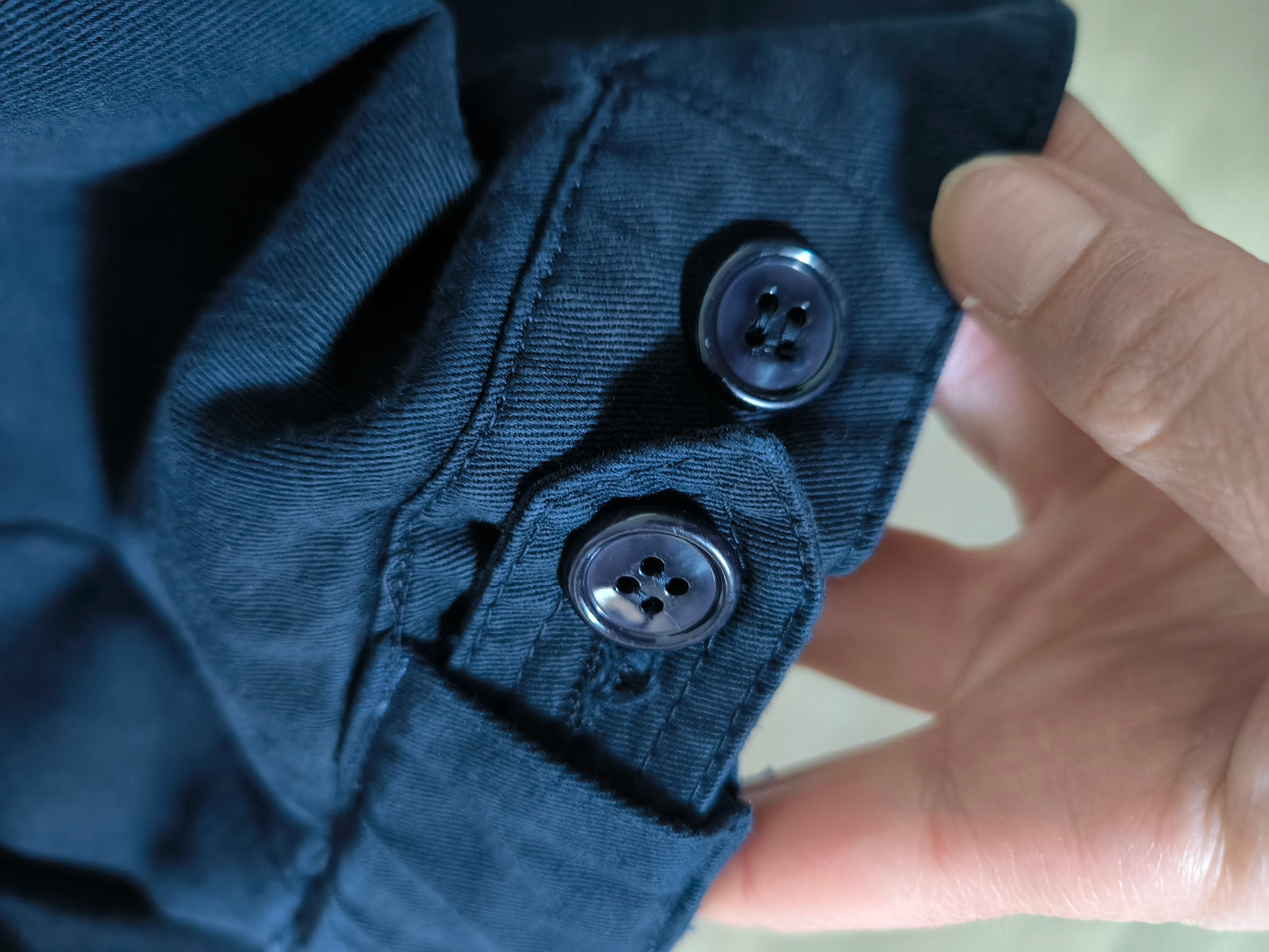 Giacca vintage in cotone blu notte