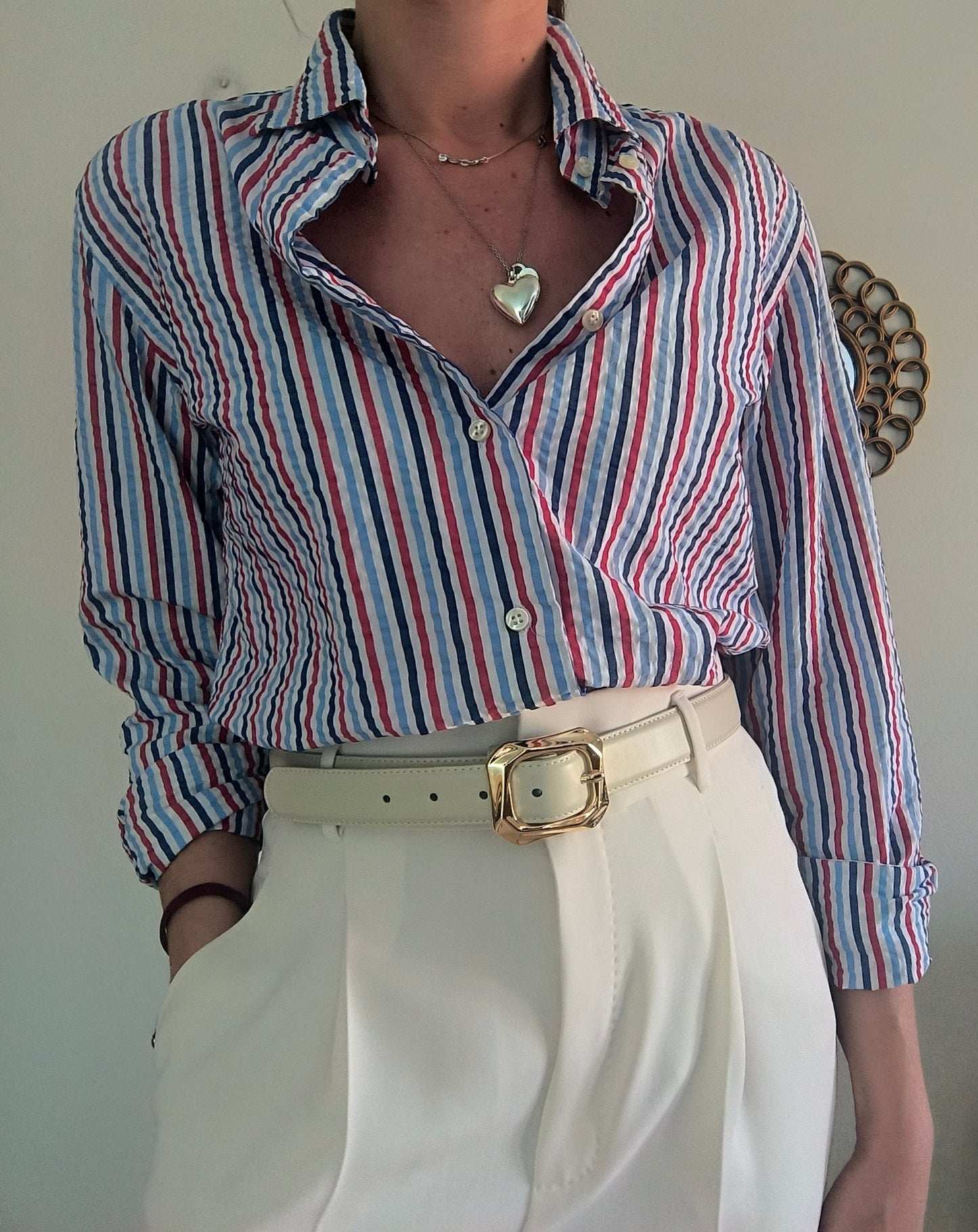 Camicia rigata Bianchi