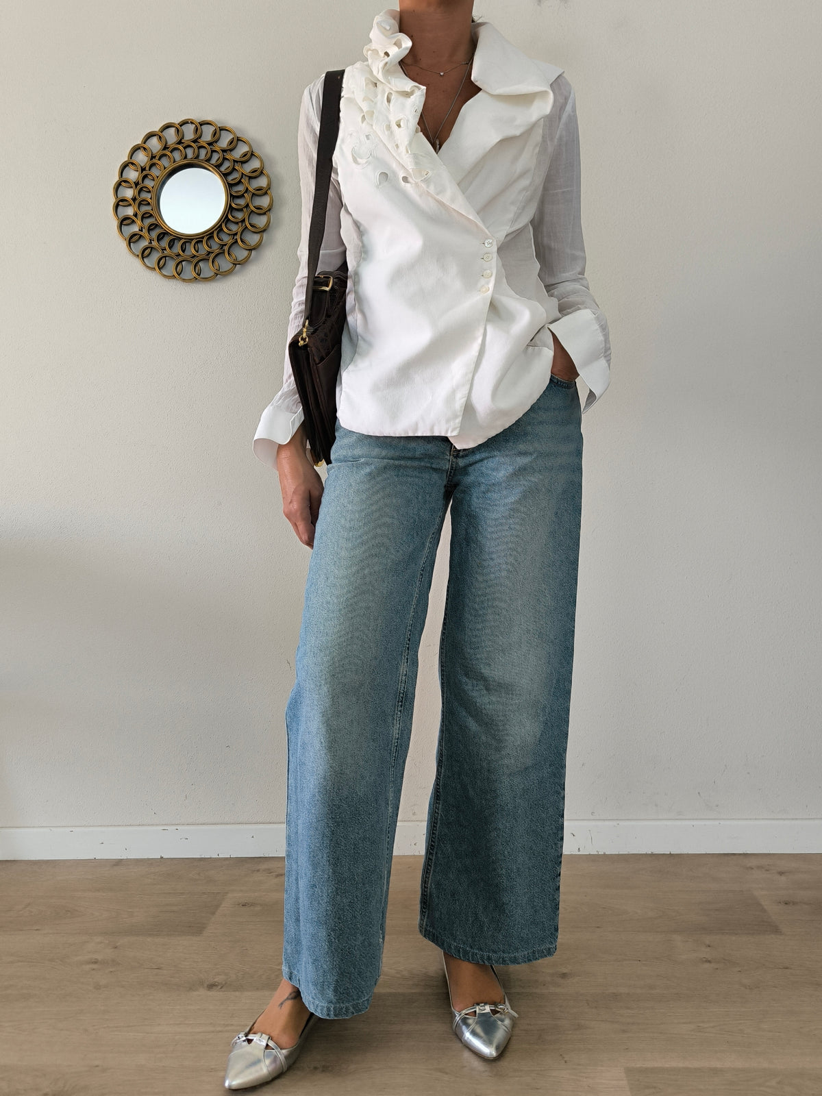 Giacca camicia Malloni in cotone bianco