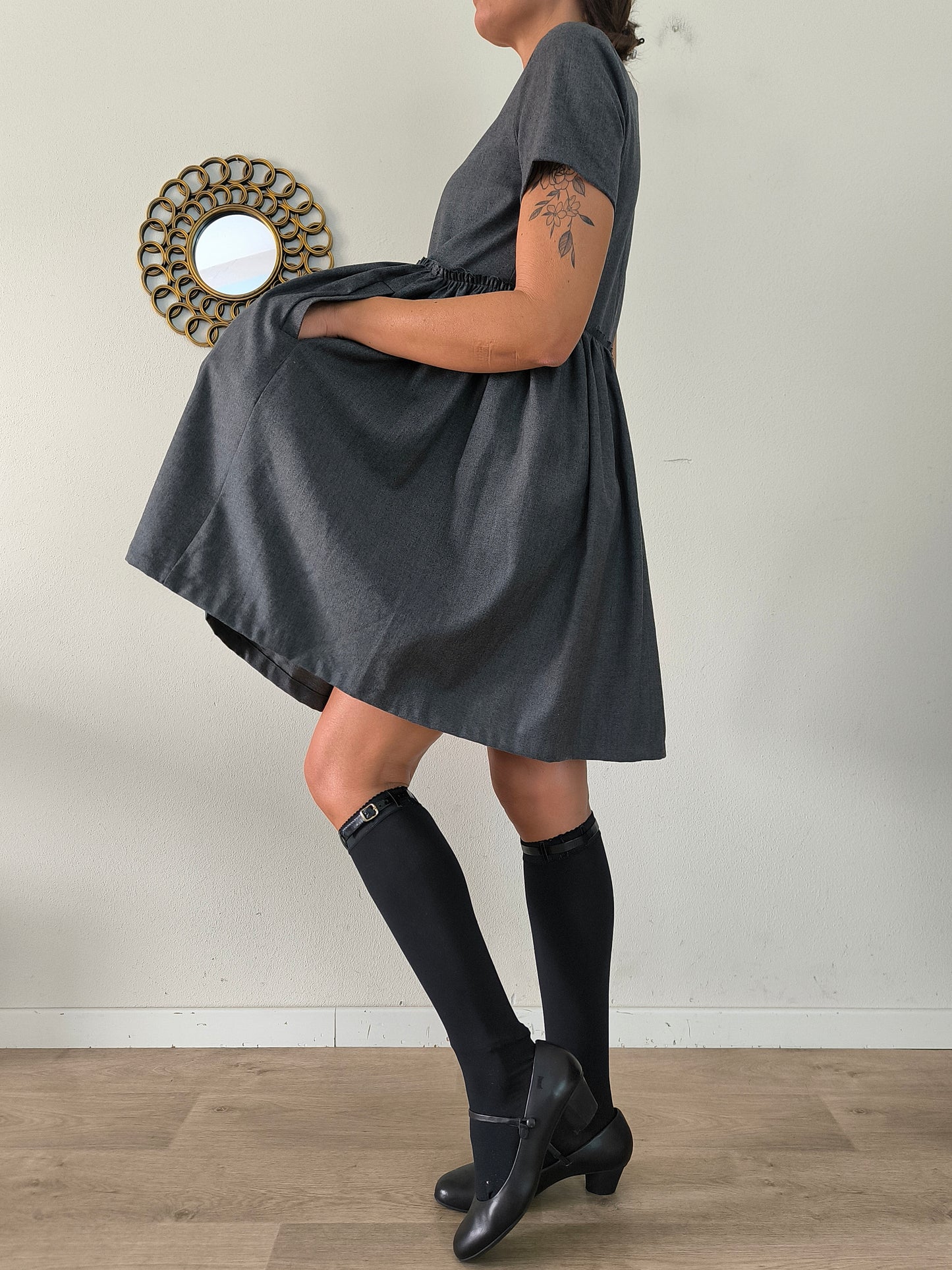 Doll's dress Semicouture 1 in misto lana grigio