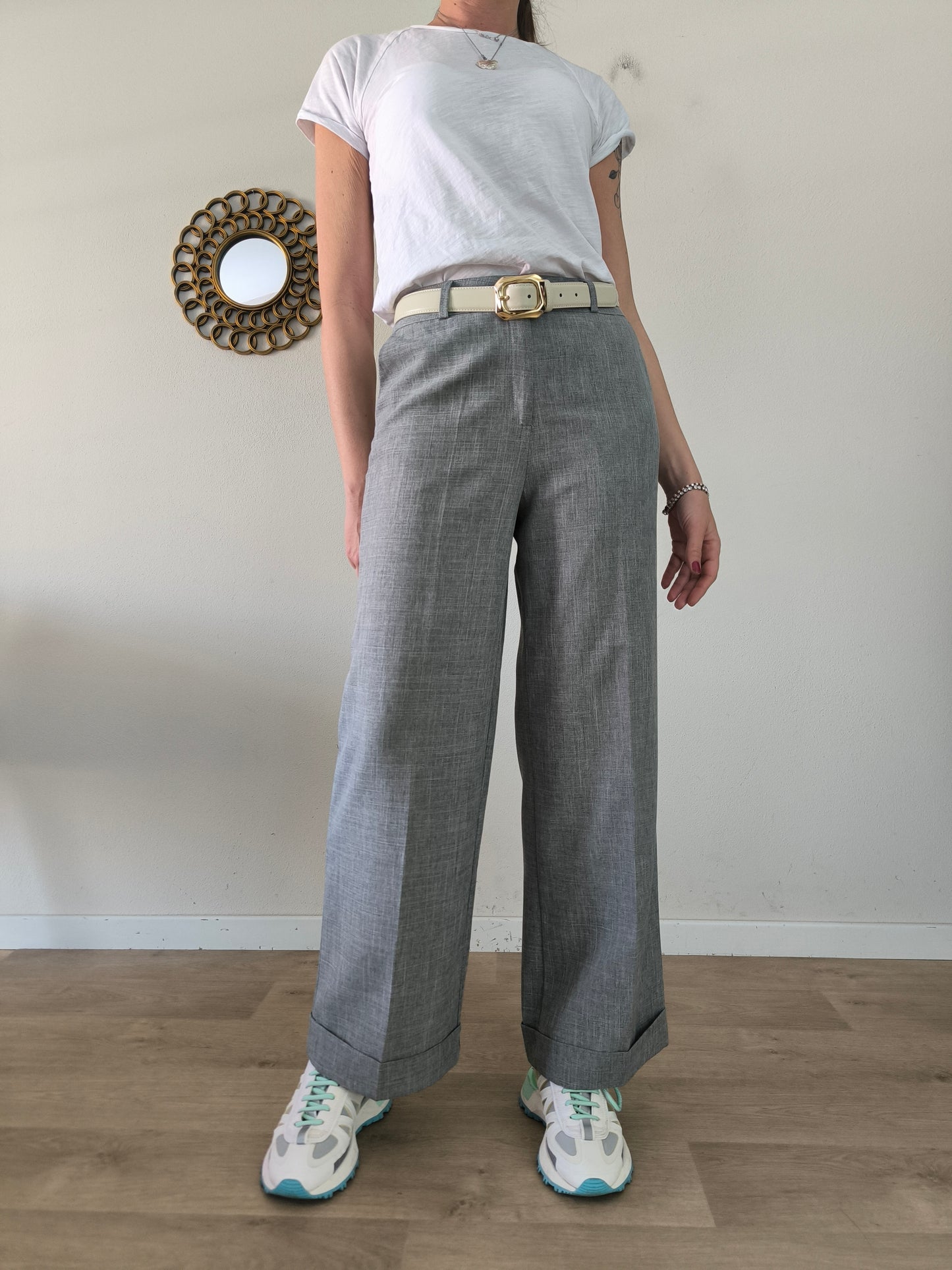 Pantalone ampio grigio chiaro