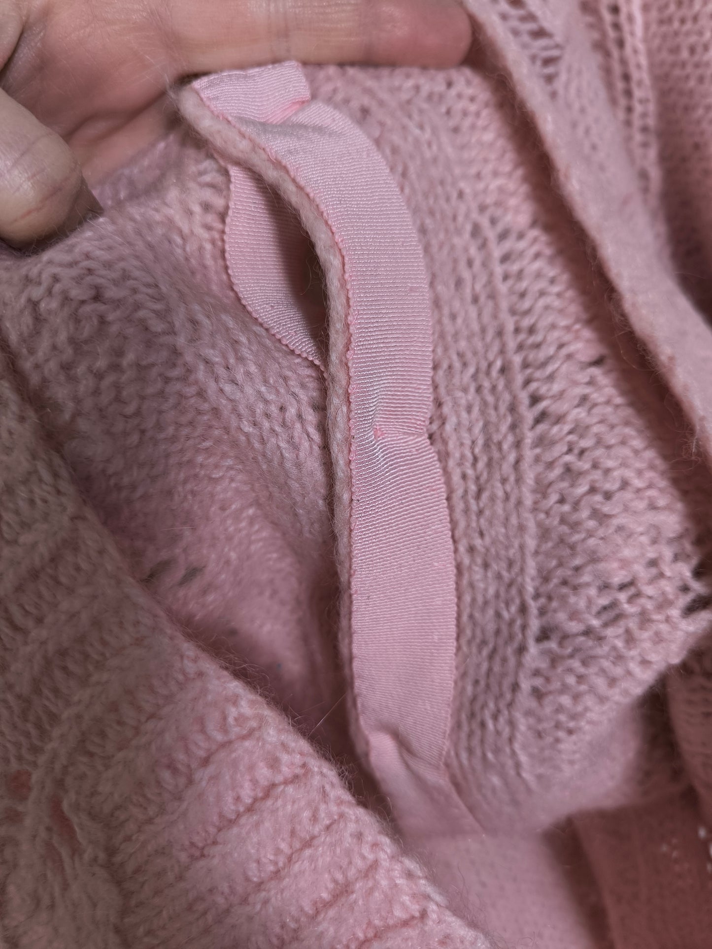 Cardigan handknitted rosa