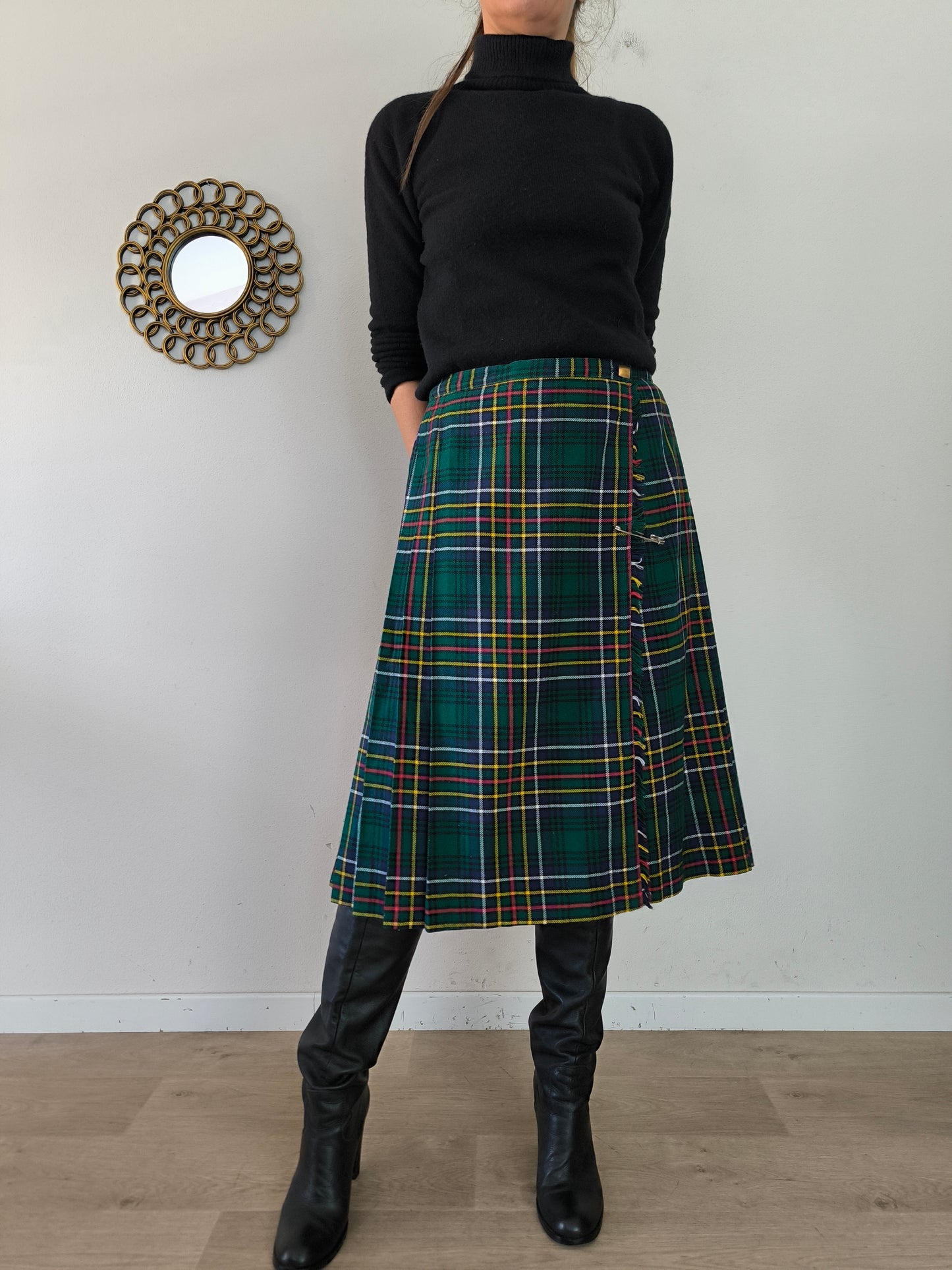 Gonna tartan verde