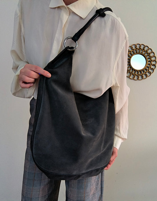 Tosca blu big bag camoscio grigio