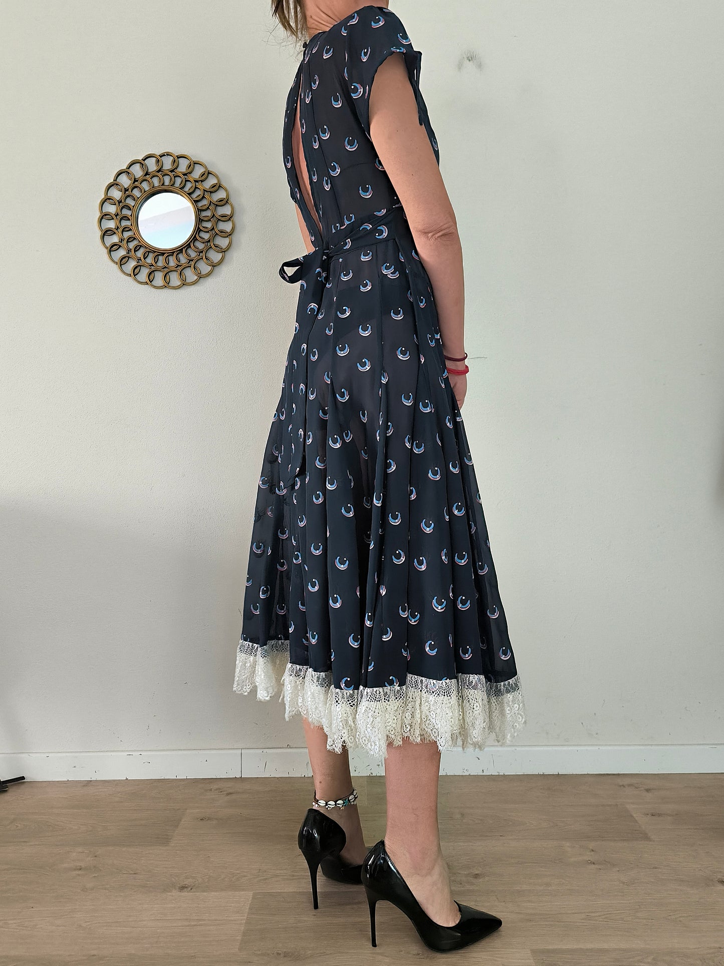 Maxi abito vintage fantasia