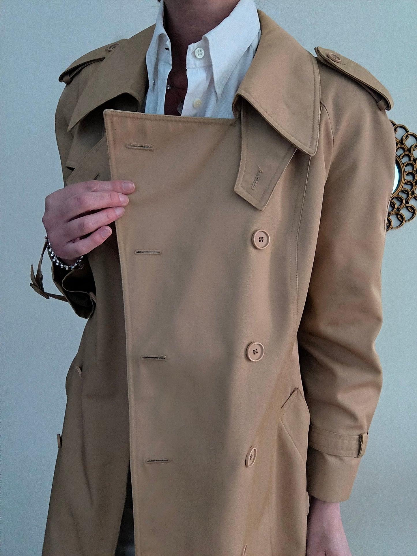 Trench impermeabile vintage sabbia tg M