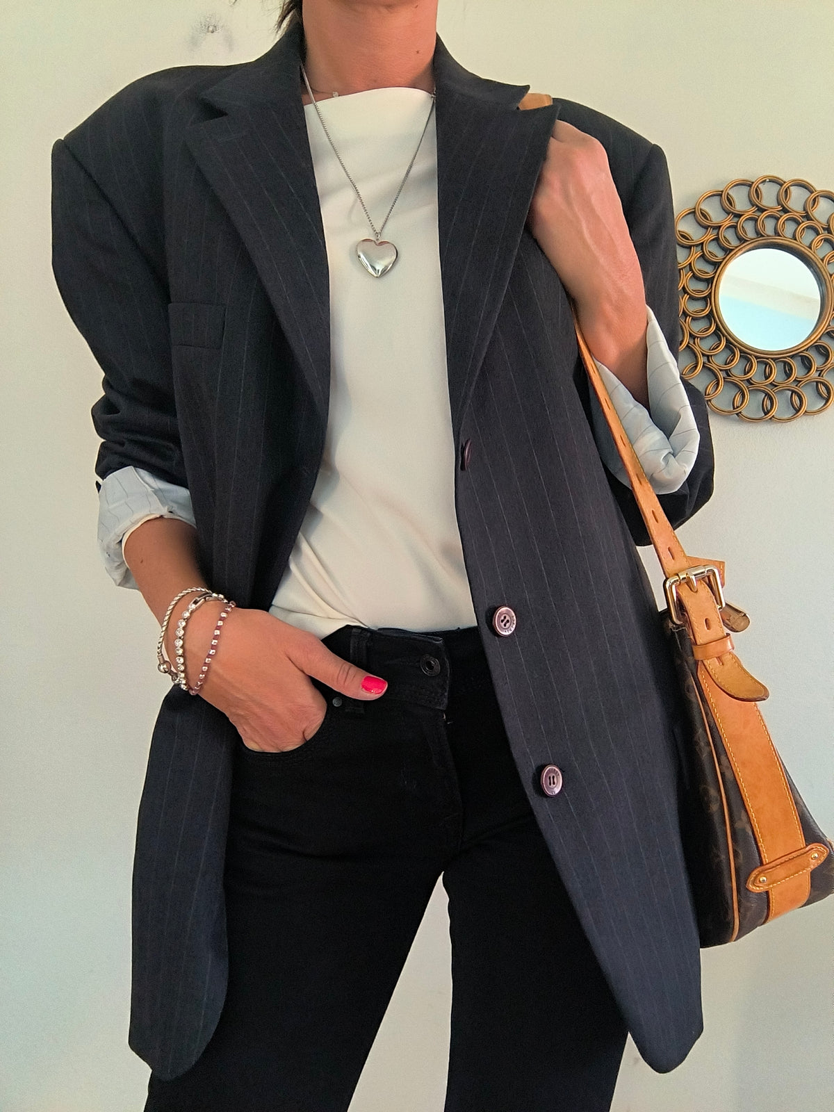Blazer maschile/unisex Versace gessato antracite