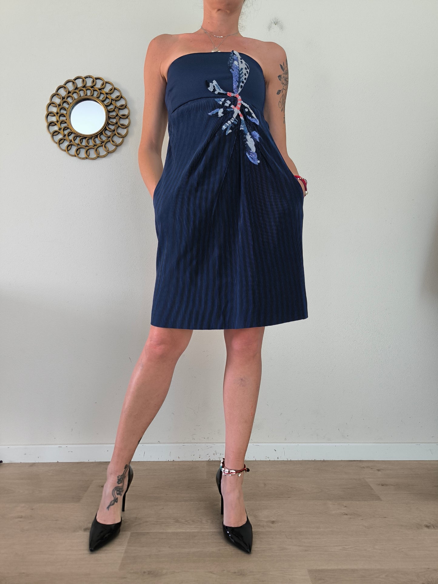 Giorgio Armani strapeless dress blu