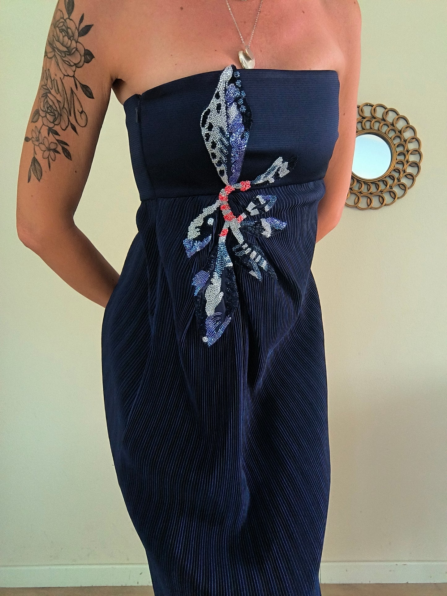 Giorgio Armani strapeless dress blu