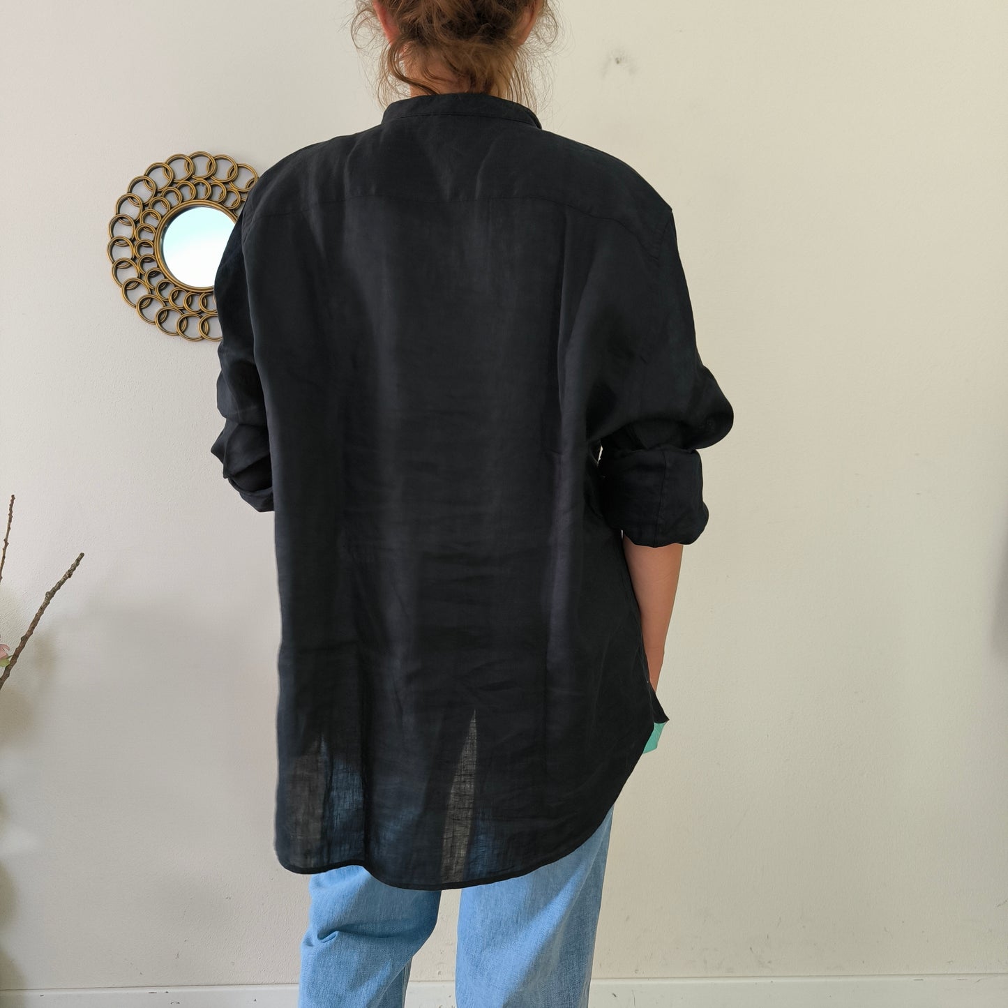 Camicia in lino Berna nero XXL