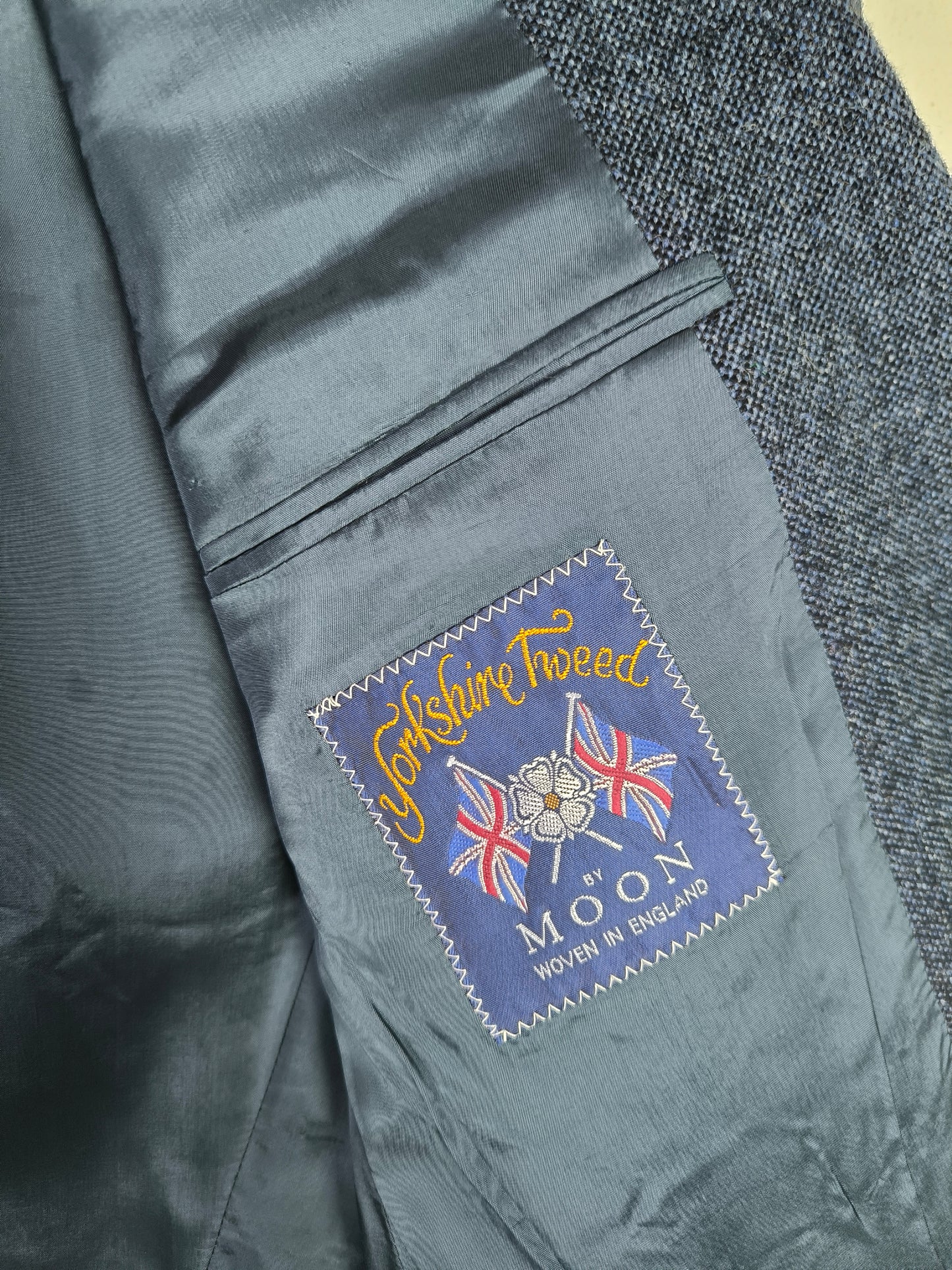 Blazer blu in Yorkshire tweed tg XL