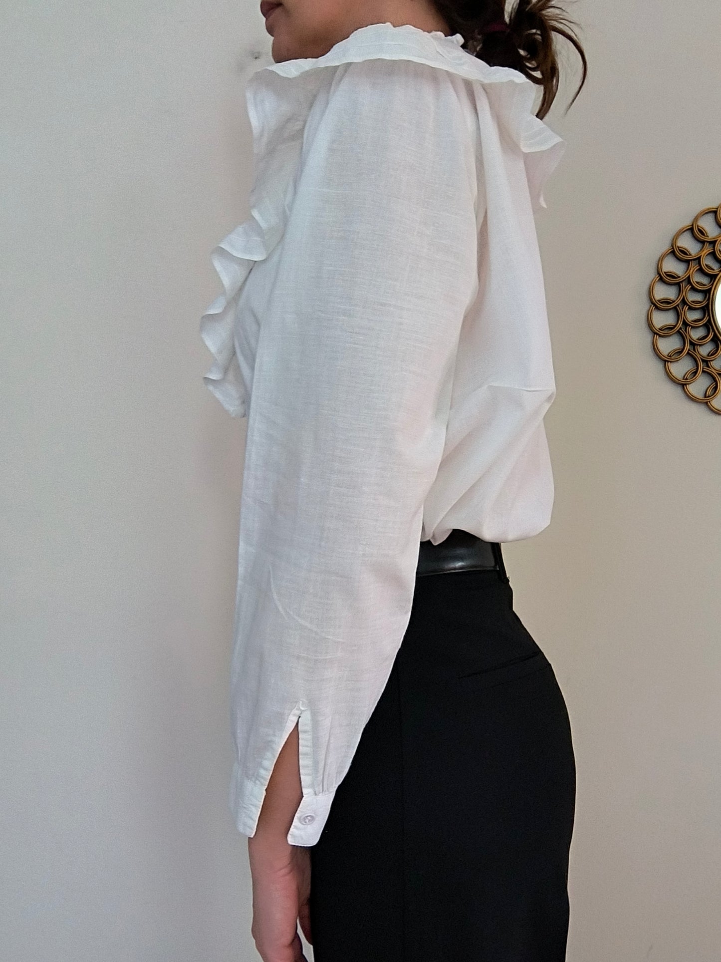 Camicetta vintage bianca con pizzo
