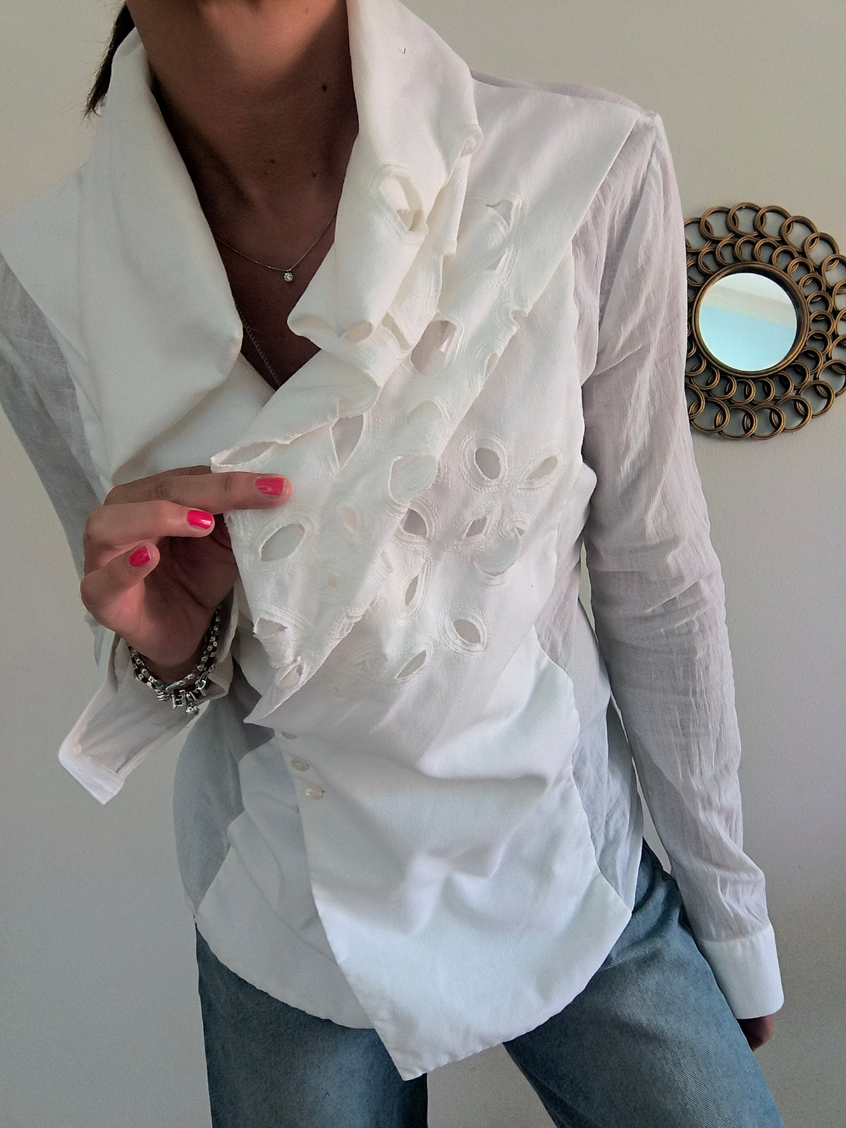 Giacca camicia Malloni in cotone bianco