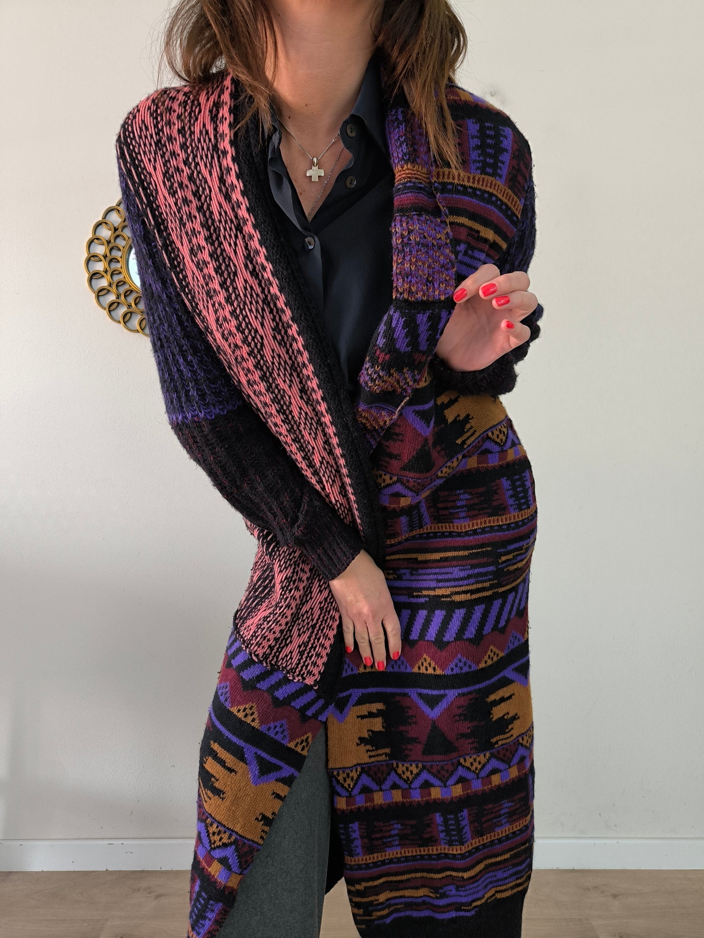 Cappotto in lana ed alpaca etno chic tg U