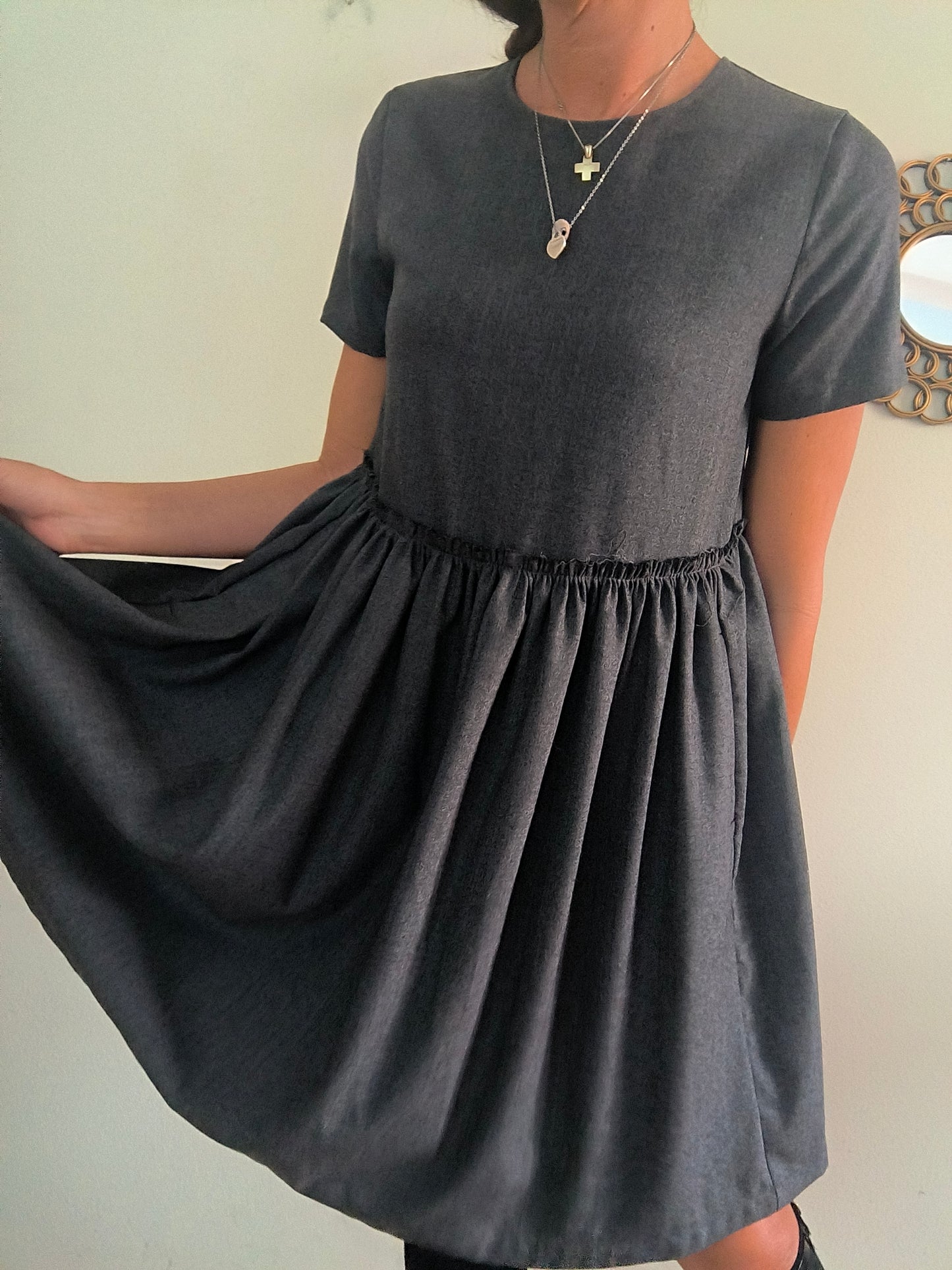 Doll's dress Semicouture 1 in misto lana grigio