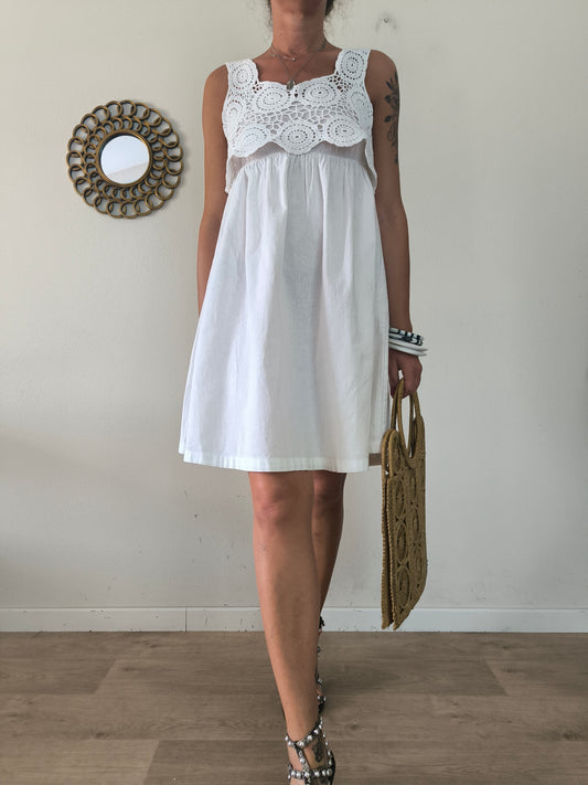 Abito Sisley in cotone bianco