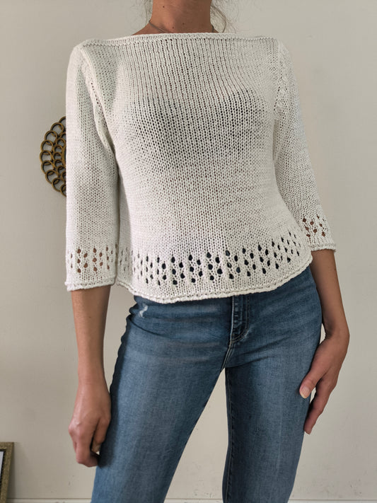 Maglioncino in cotone bianco tg M/L