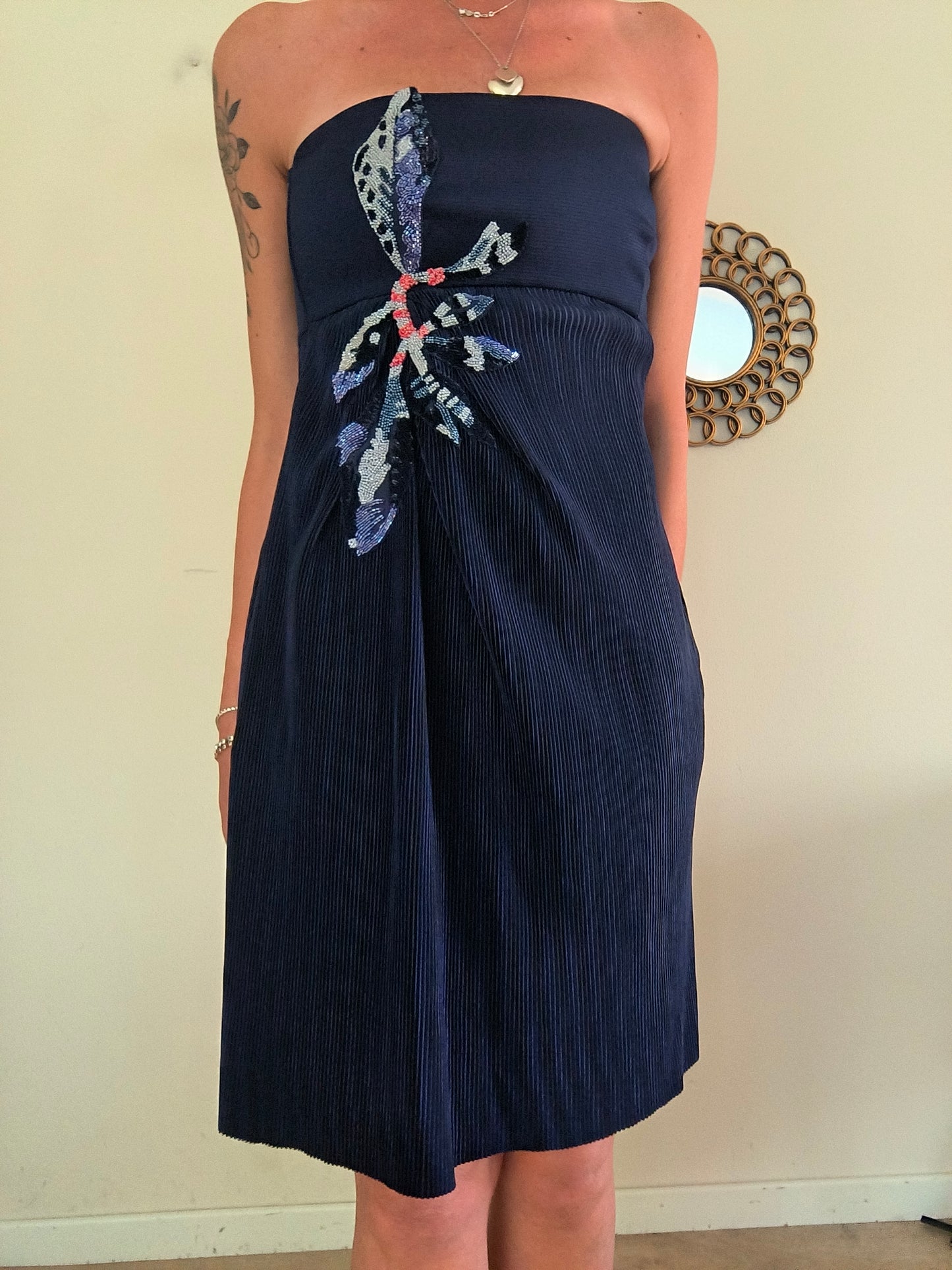 Giorgio Armani strapeless dress blu