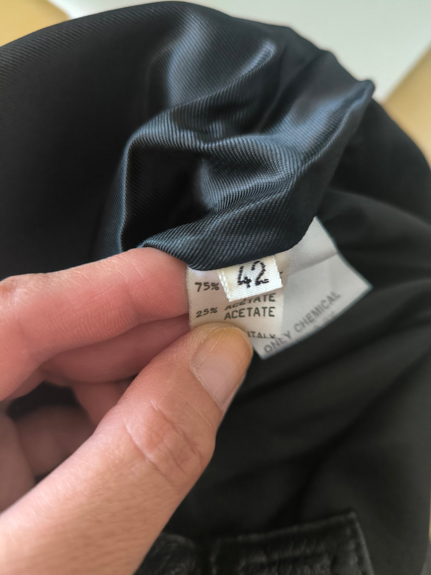 Pantalone vintage in vera pelle nera taglia S