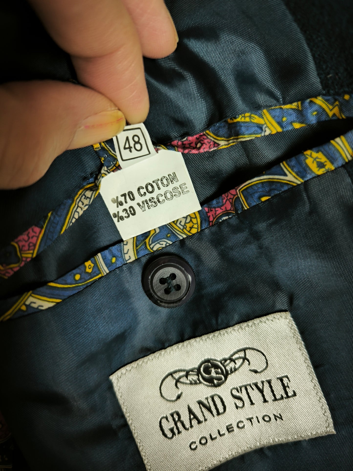 Blazer in velluto blu tg L