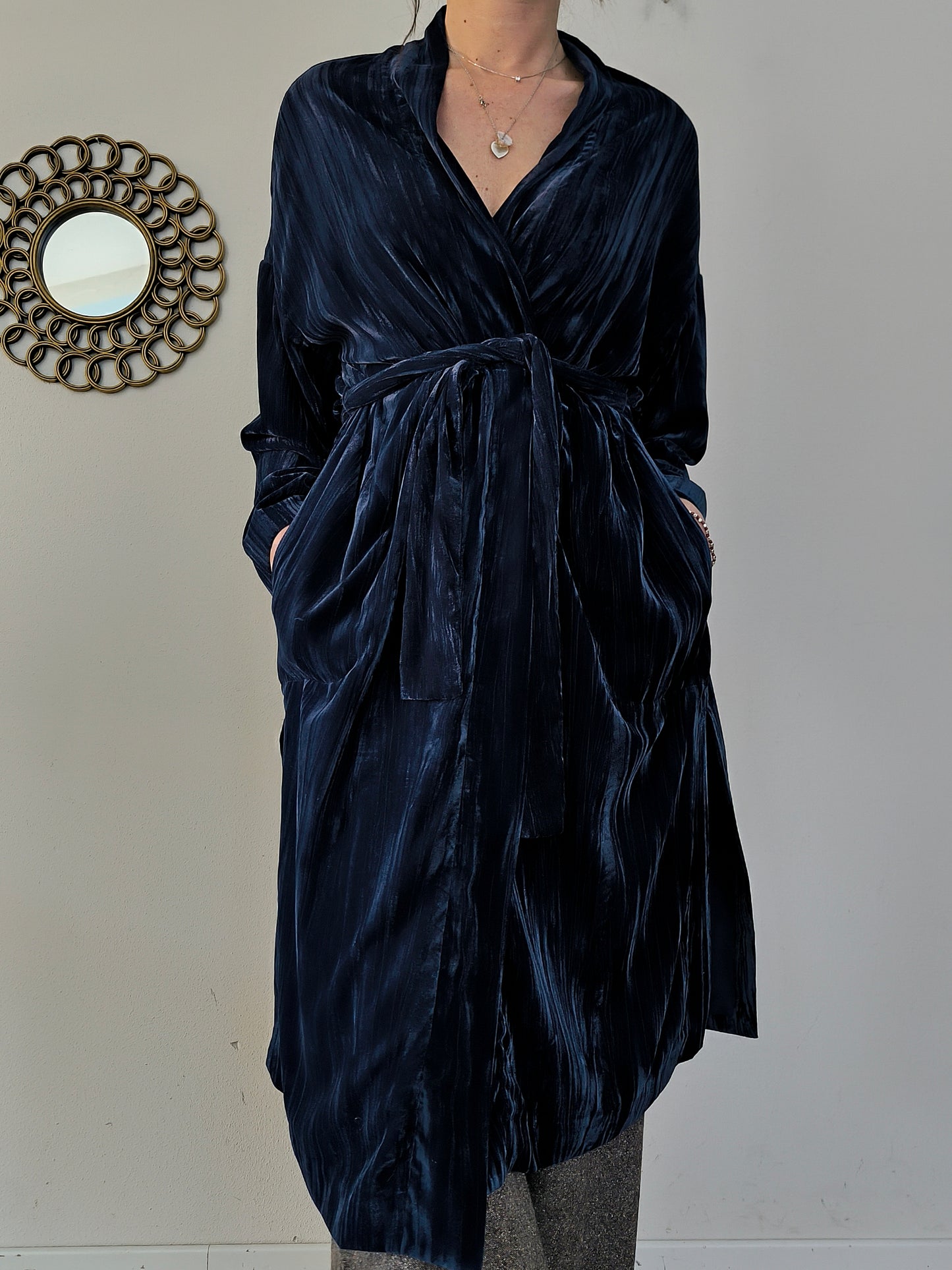 Vestaglia kimono in velluto blu Max &co
