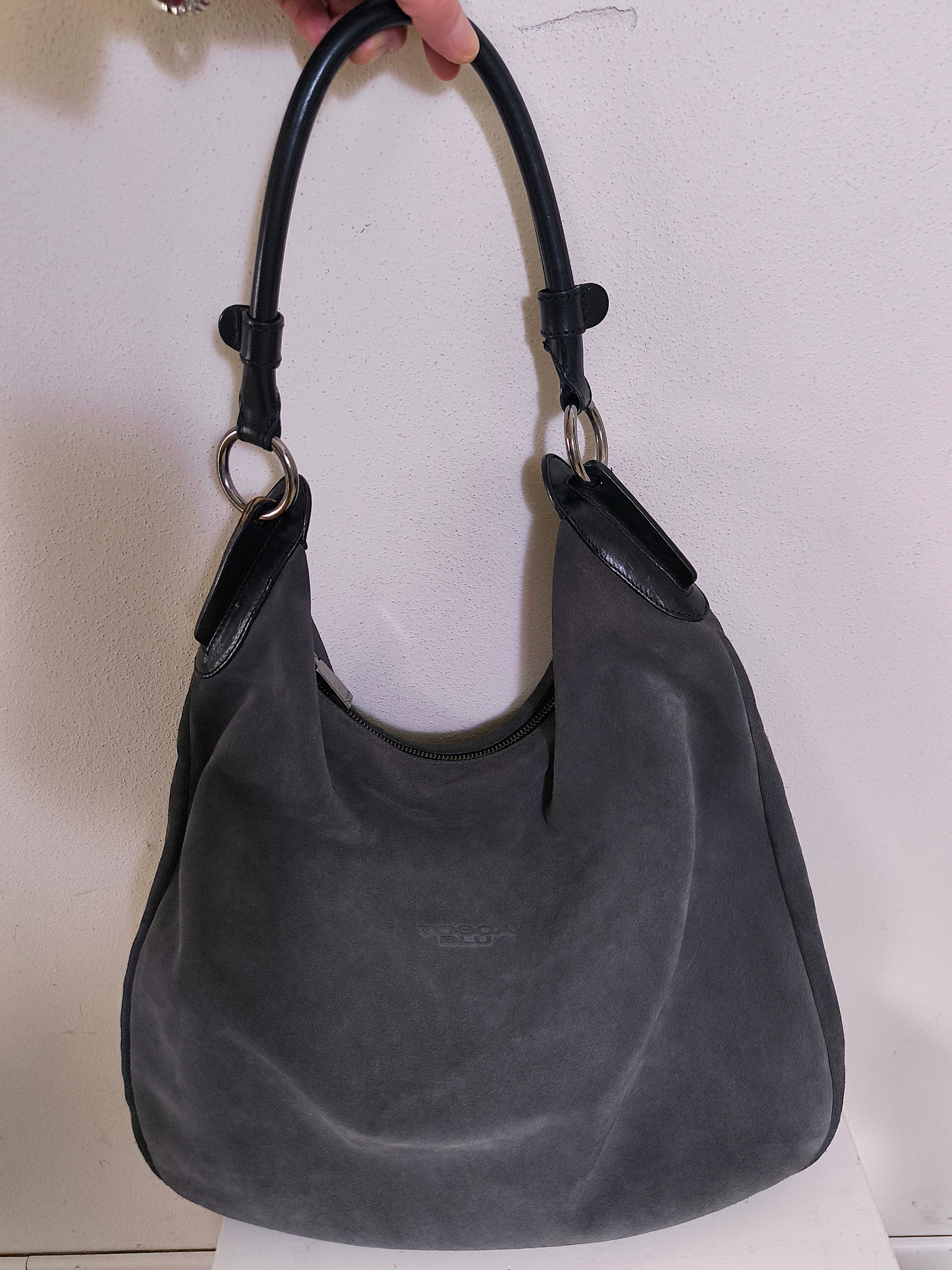 Tosca blu big bag camoscio grigio