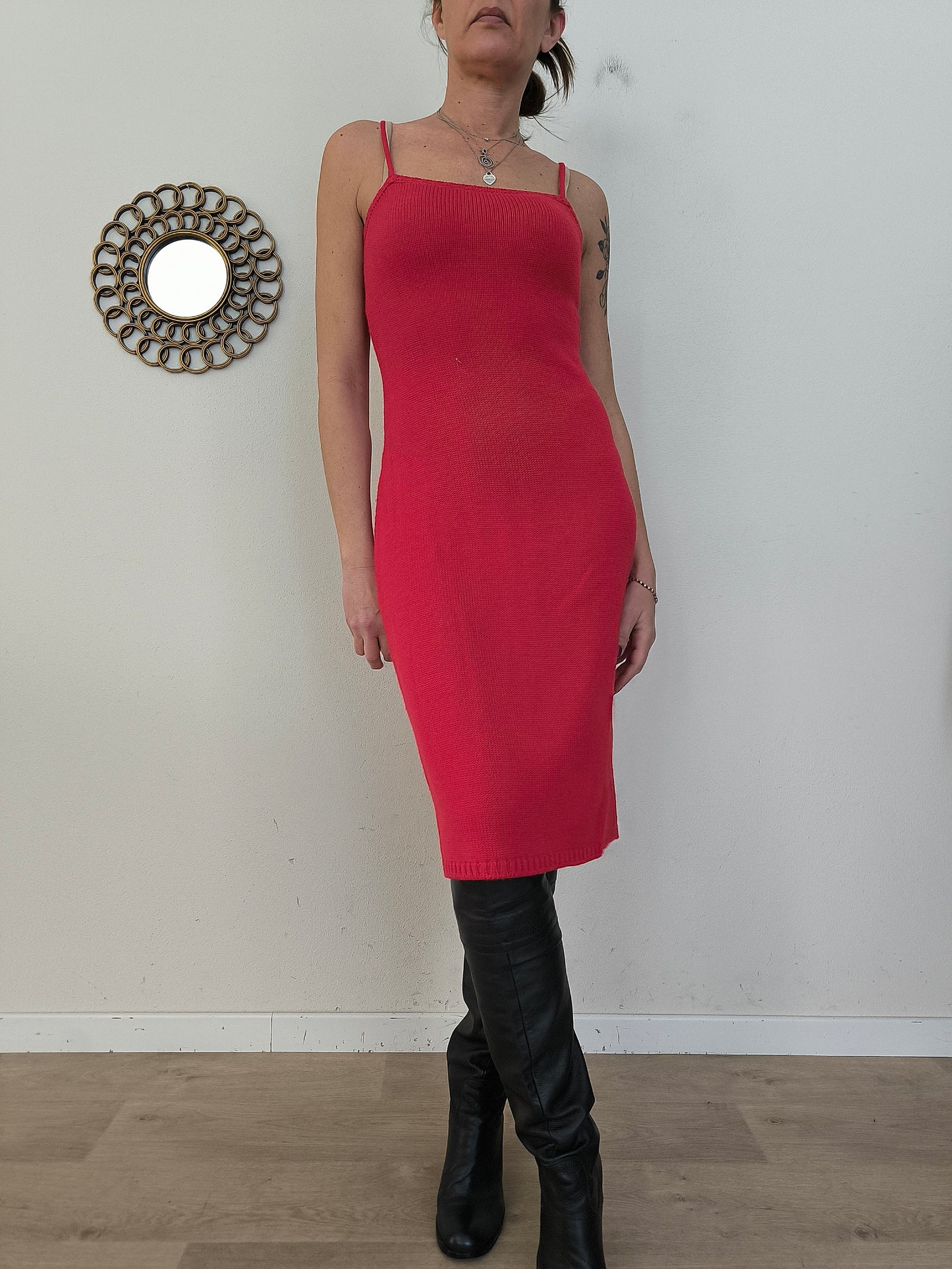 Abito Sisley in lana rosso