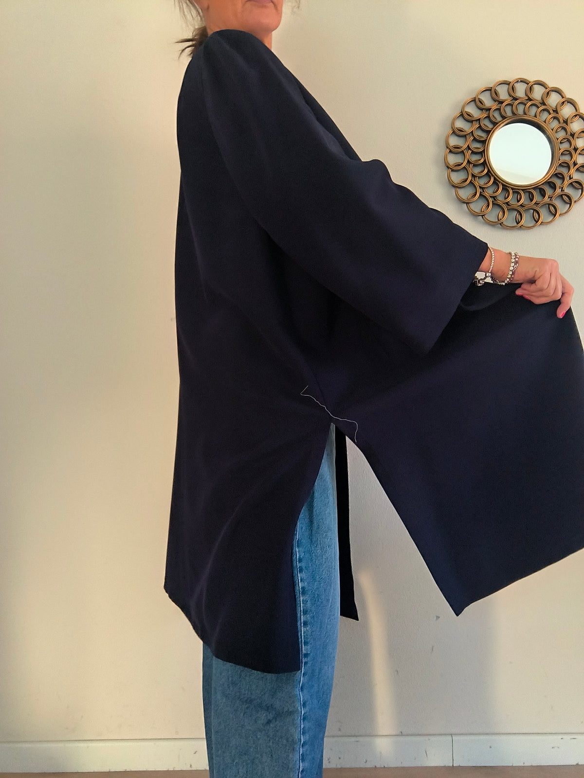 Trench Valentino vintage in lana blu notte
