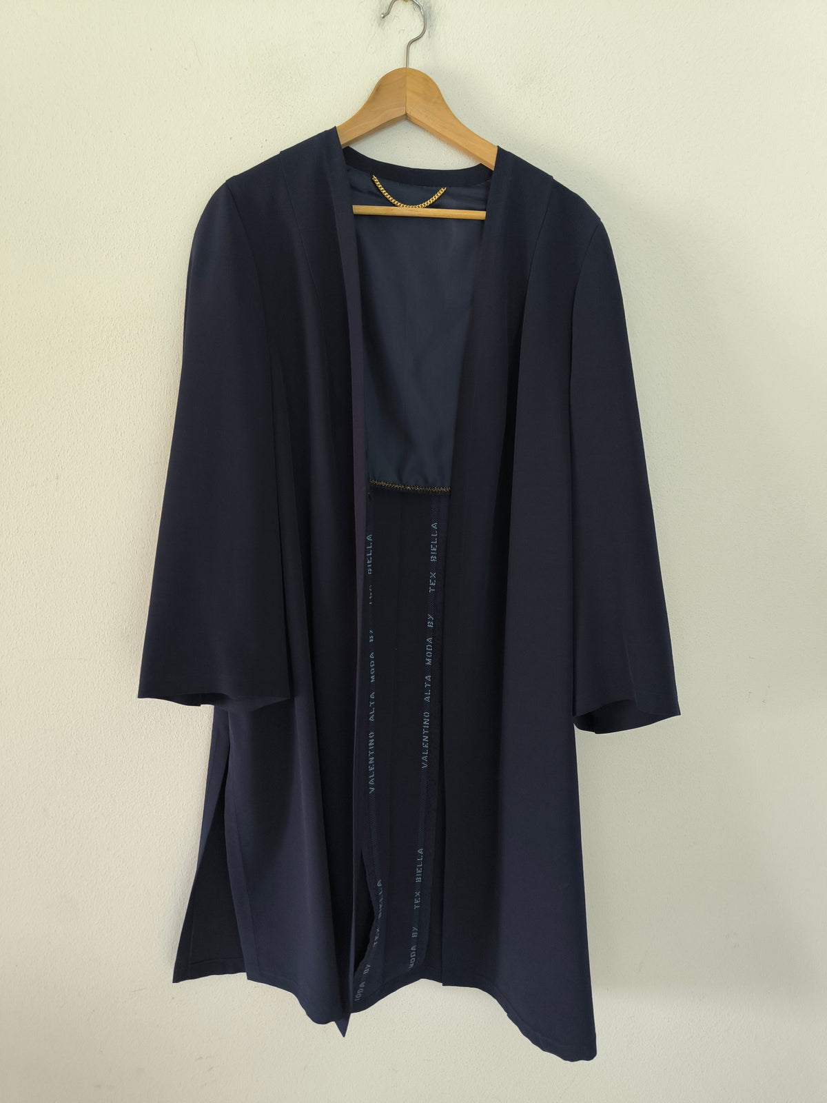 Trench Valentino vintage in lana blu notte