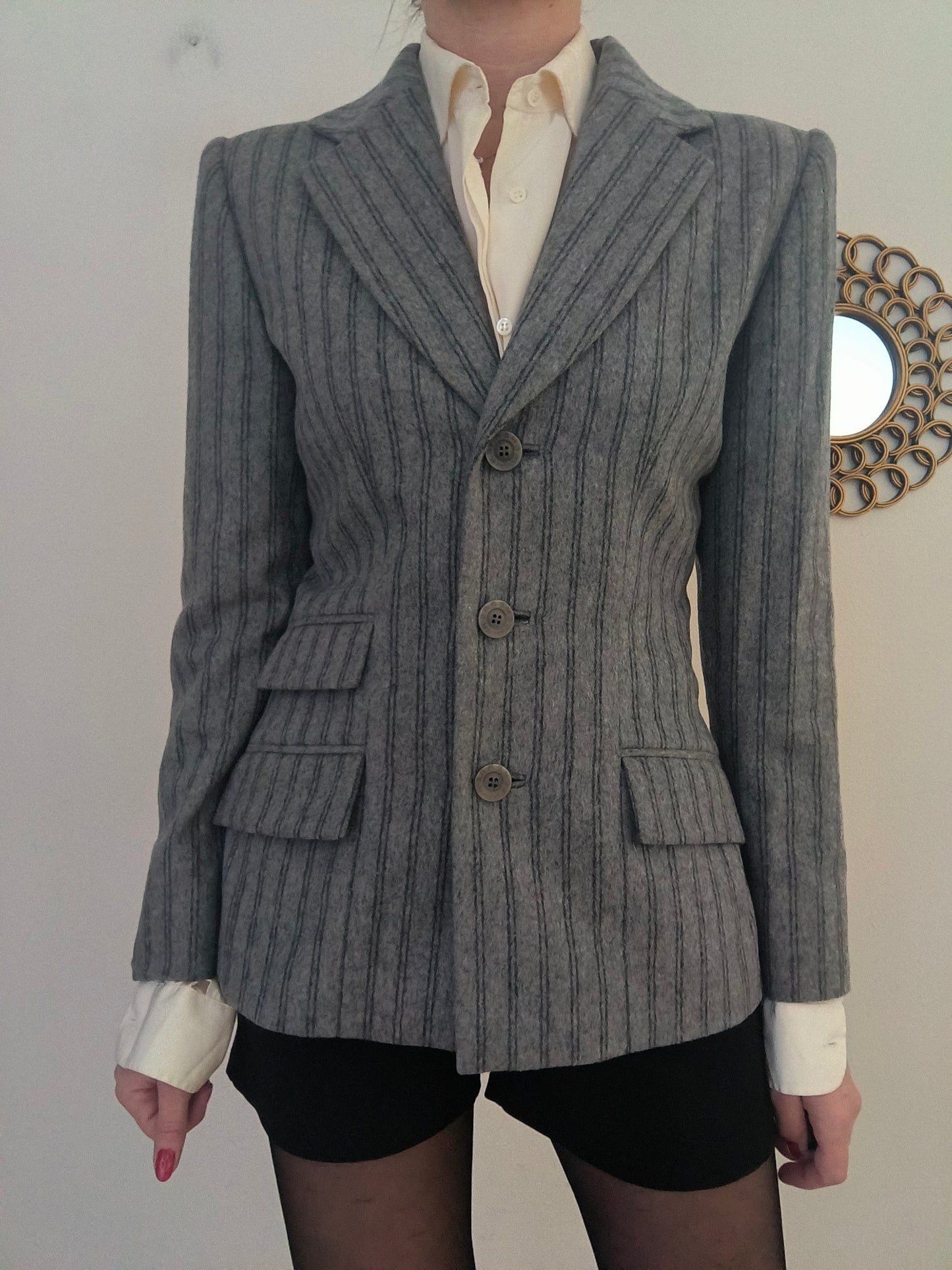 Blazer Jean Louis Scherrer grigio gessato