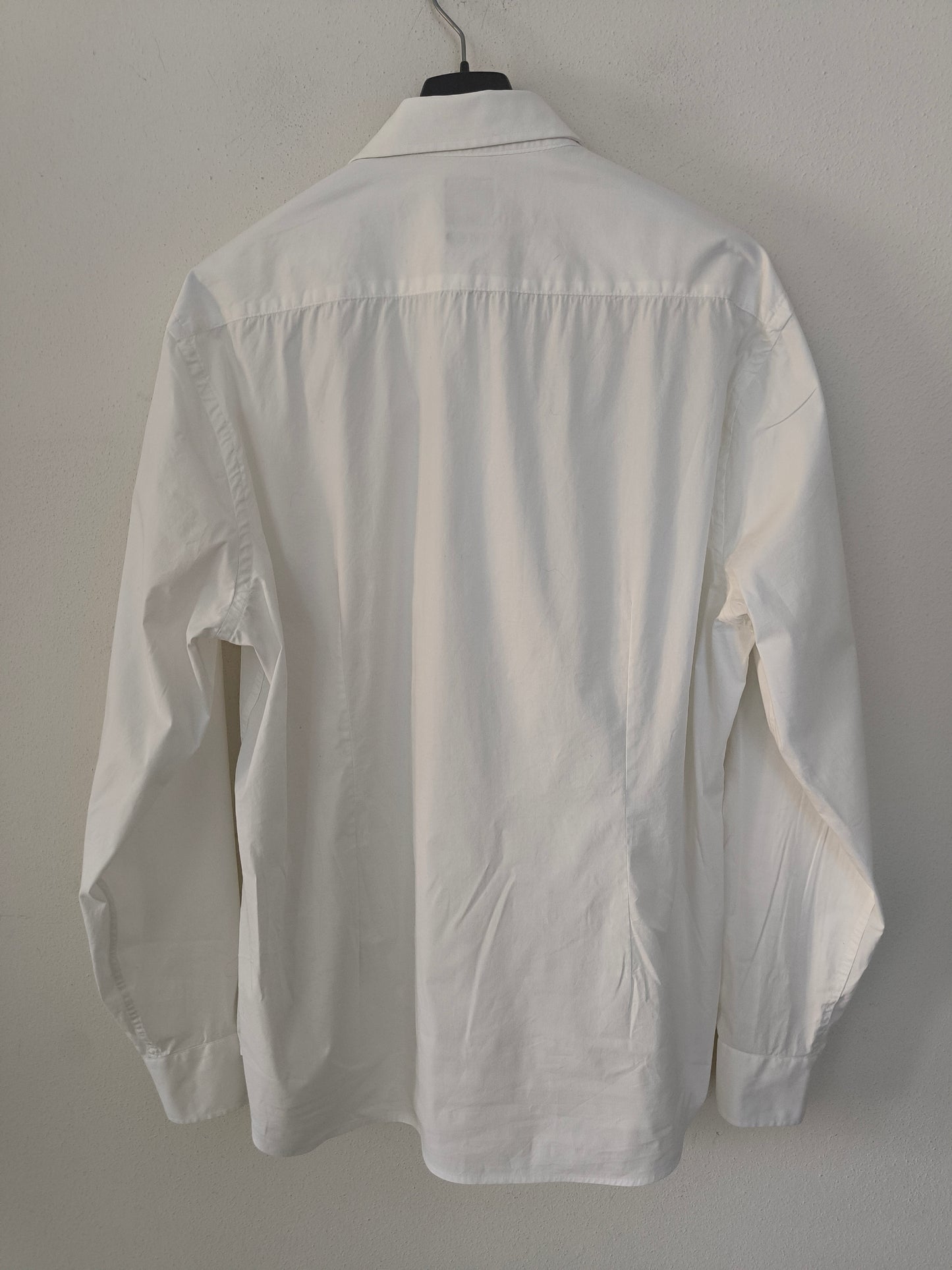 Camicia Doppelganger bianca maschile/unisex in cotone