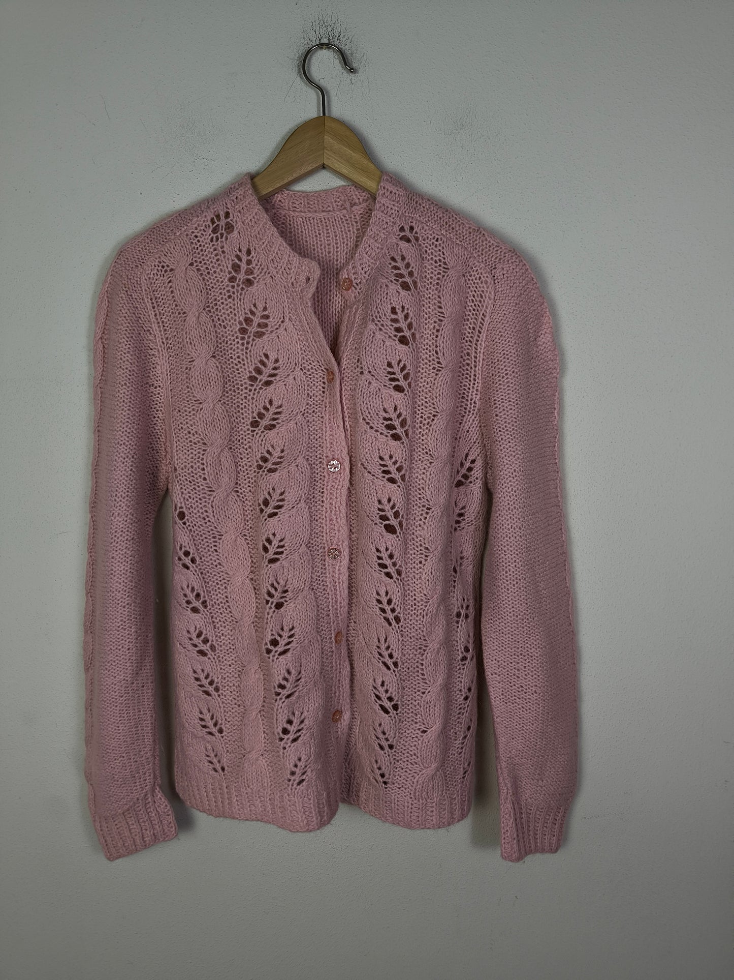 Cardigan handknitted rosa