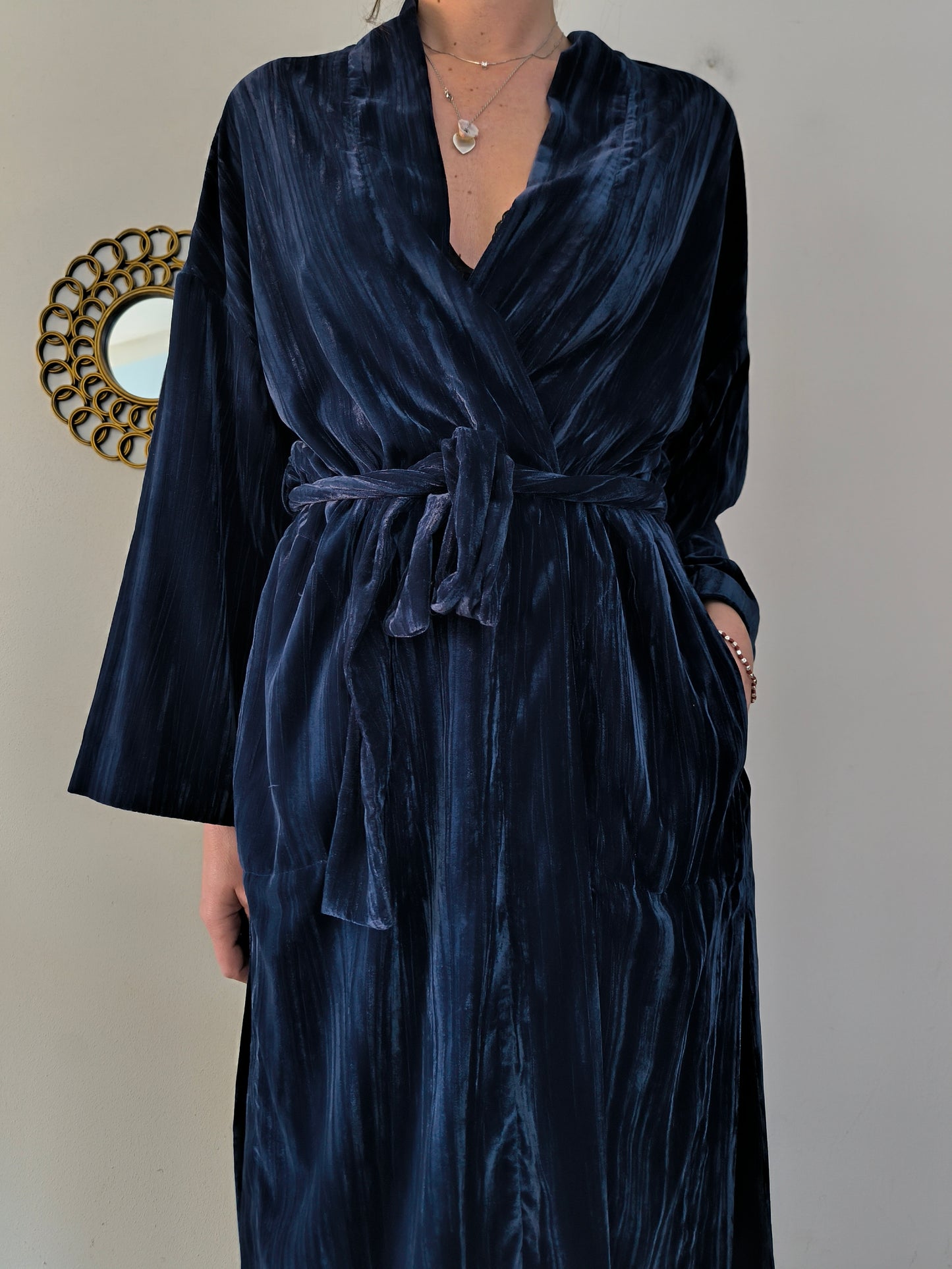 Vestaglia kimono in velluto blu Max &co
