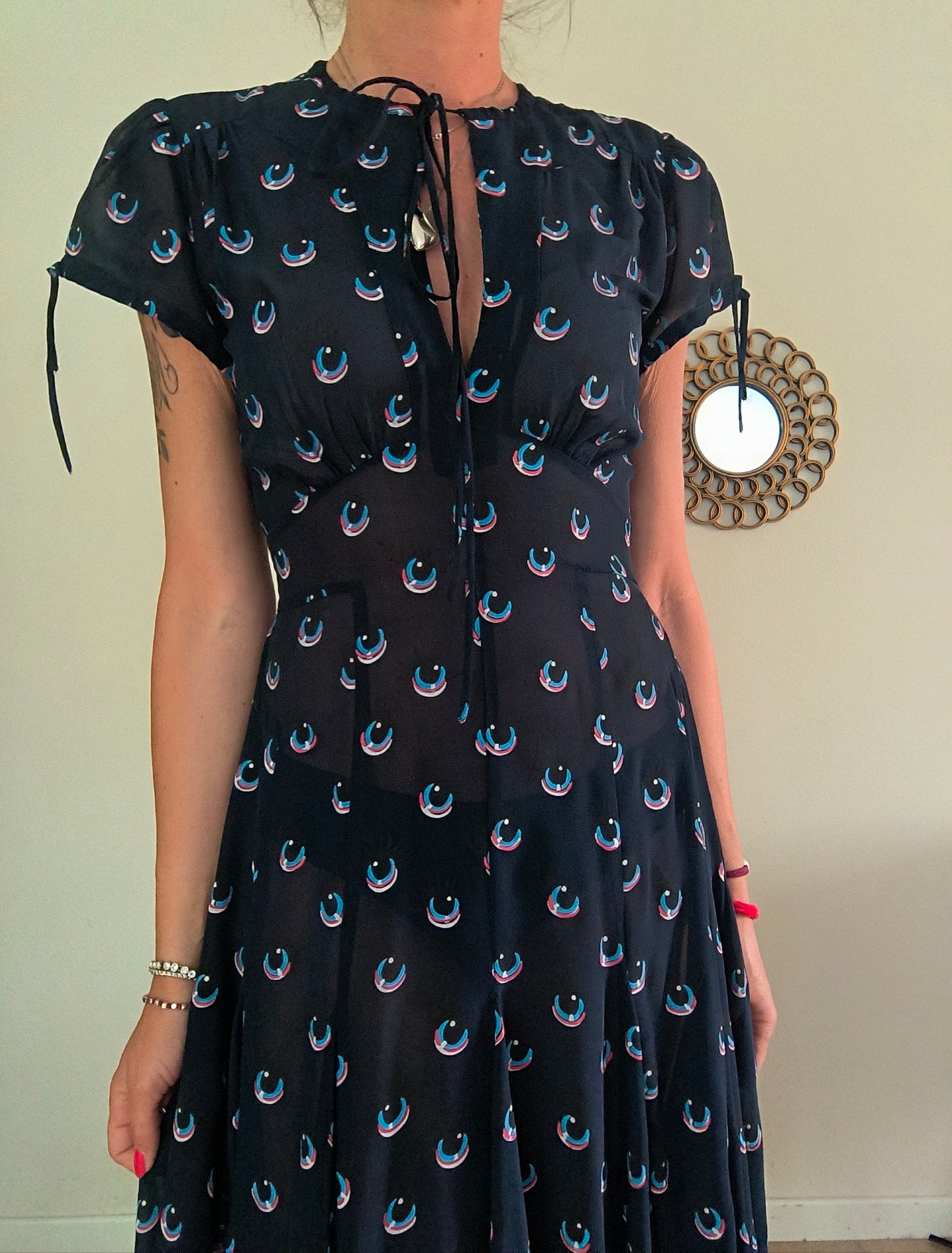 Maxi abito vintage fantasia