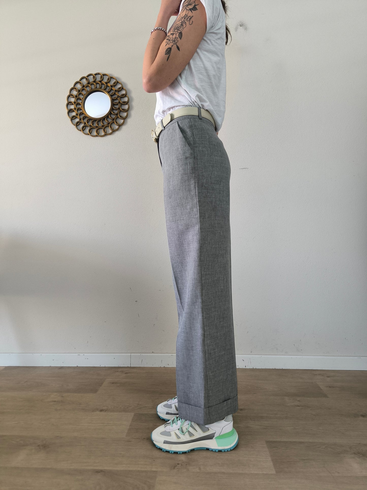 Pantalone ampio grigio chiaro