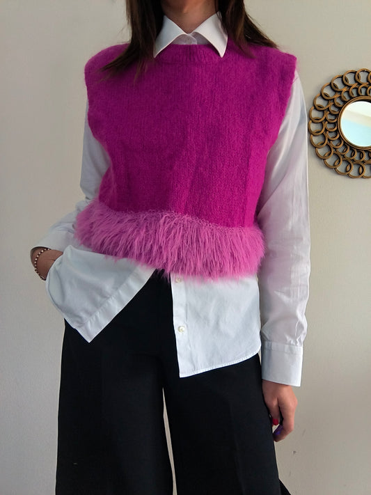 Maglioncino fucsia in mohair
