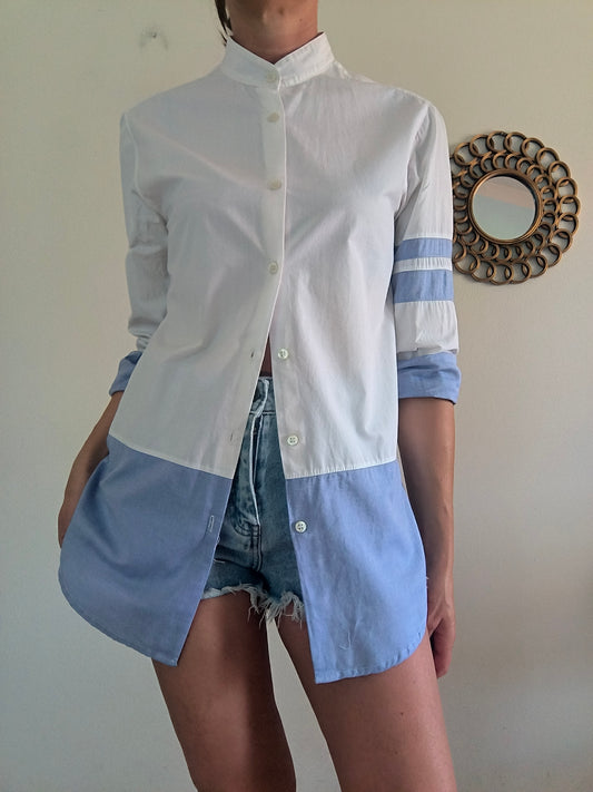 Camicia bianca/azzurra Clap Your Hand