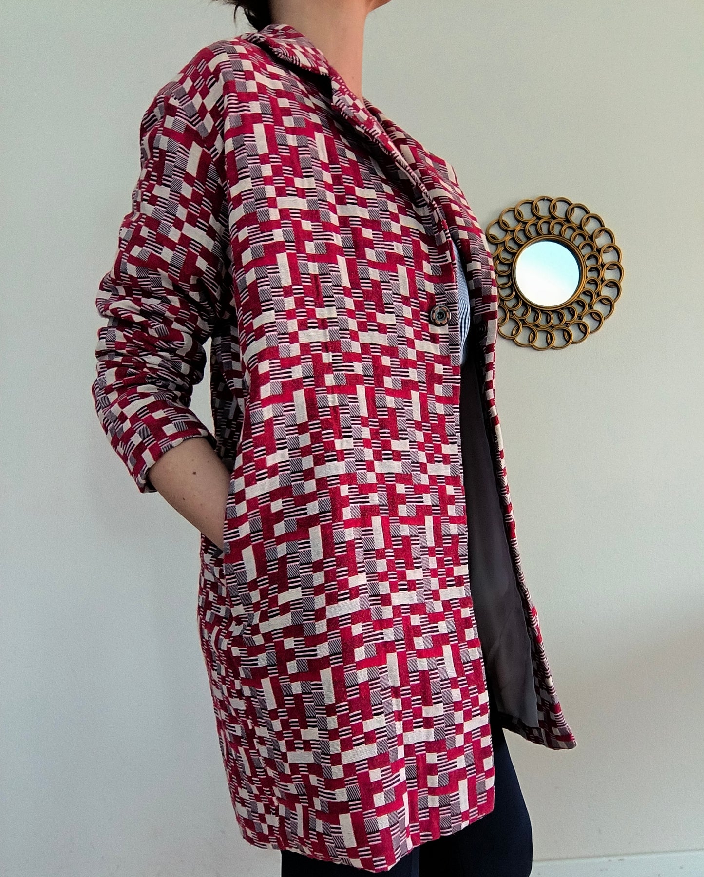 Kimono mattoncini rosso bianco