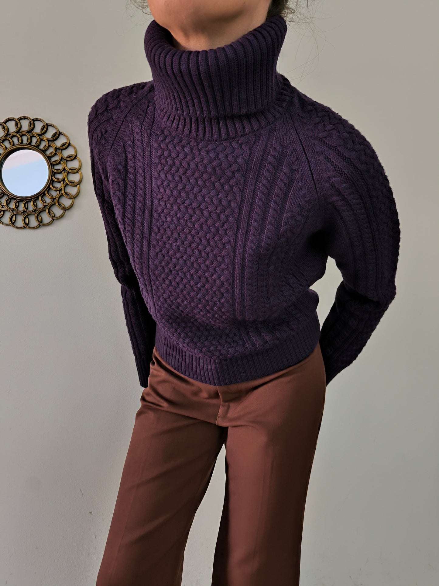 Maglione dolcevita pura lana merino tg M
