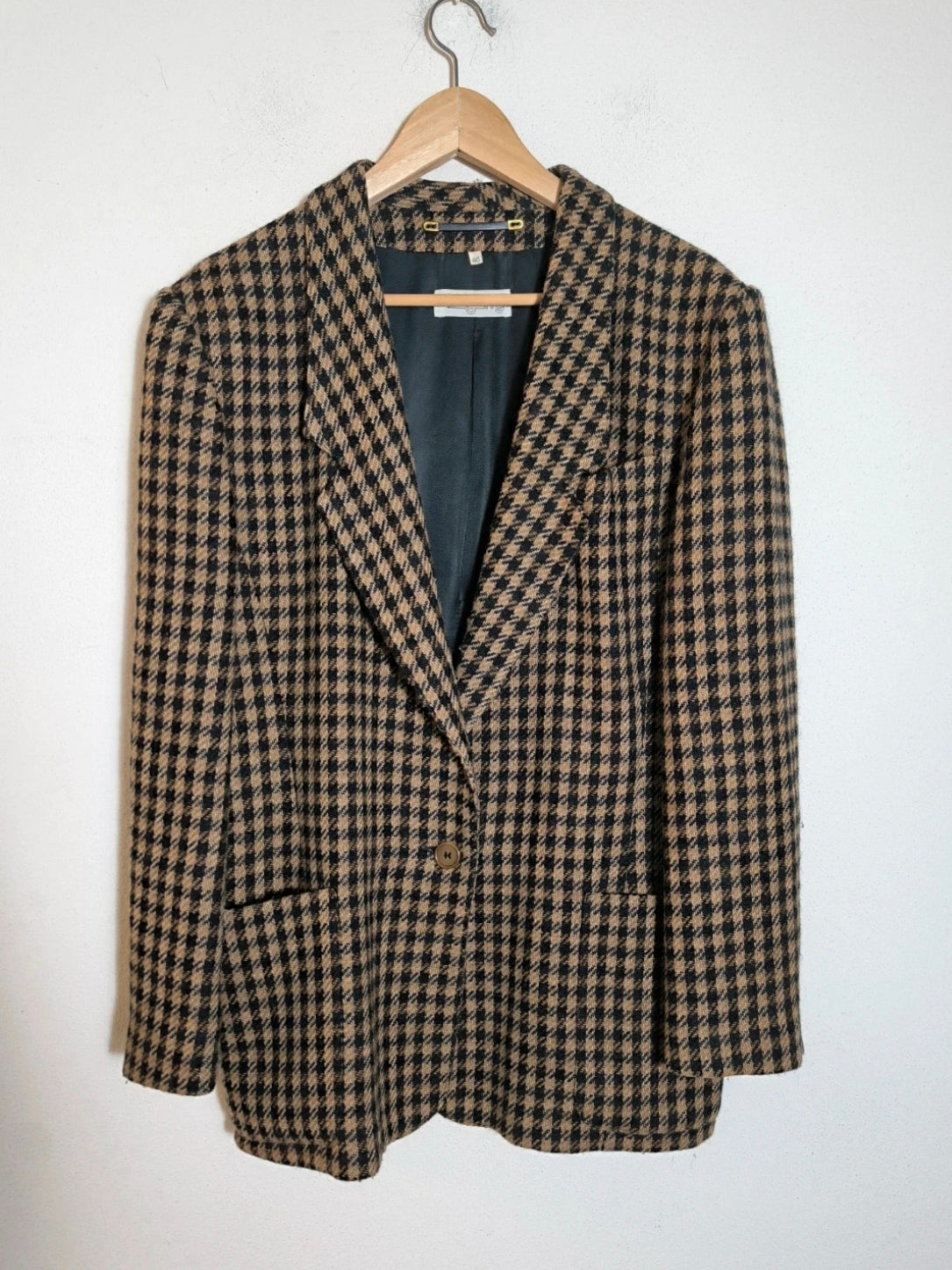 Blazer vintage marrone/nero quadretti