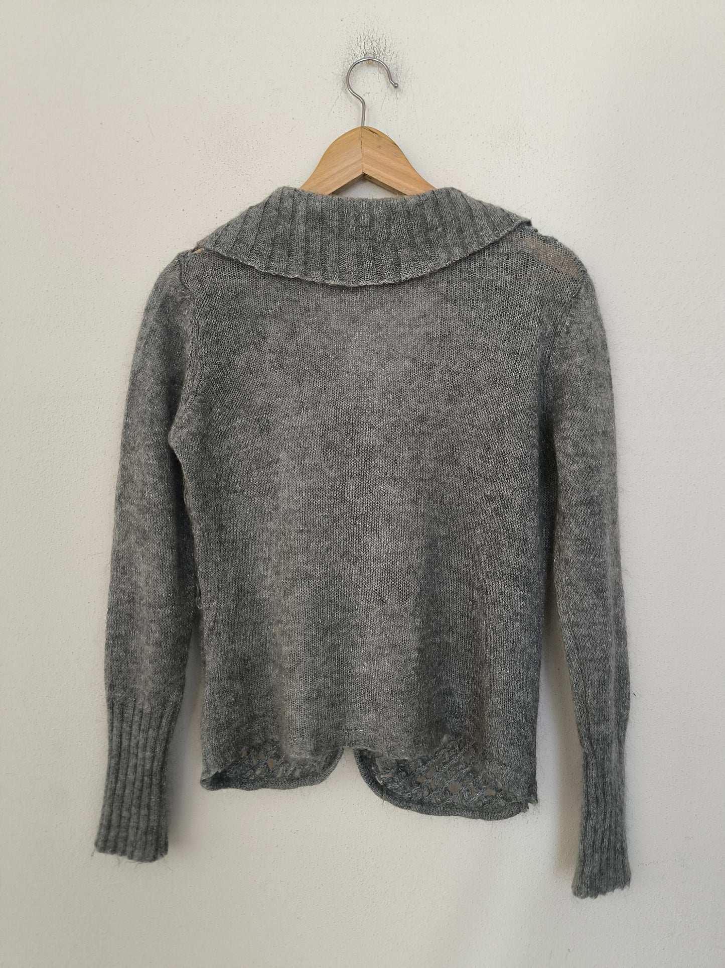 Cardigan misto mohair grigio