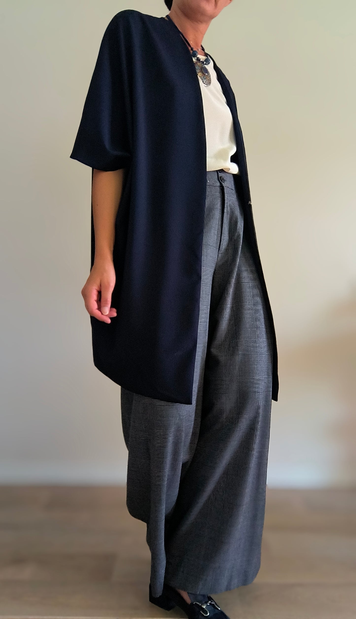 Soprabito kimono blu navy Tg Unica