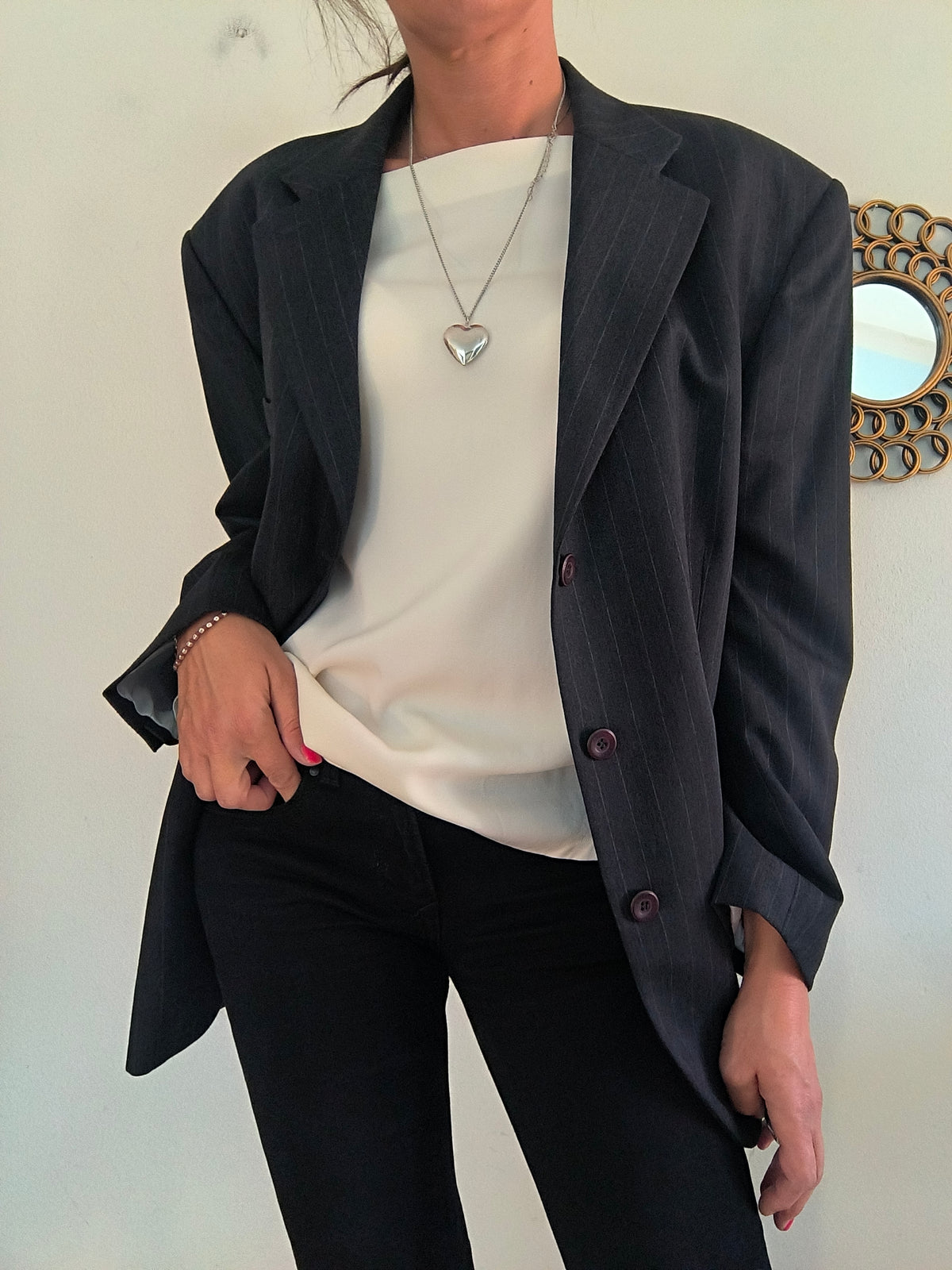 Blazer maschile/unisex Versace gessato antracite
