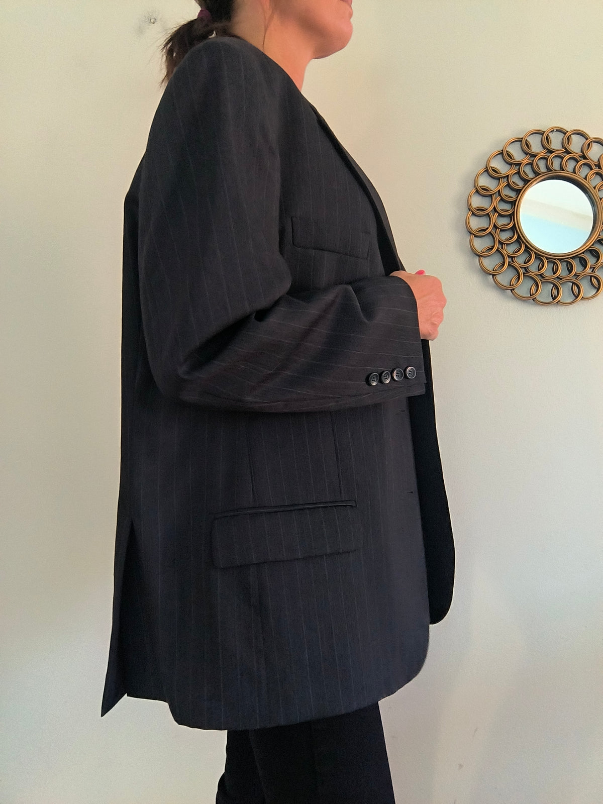 Blazer maschile/unisex Versace gessato antracite