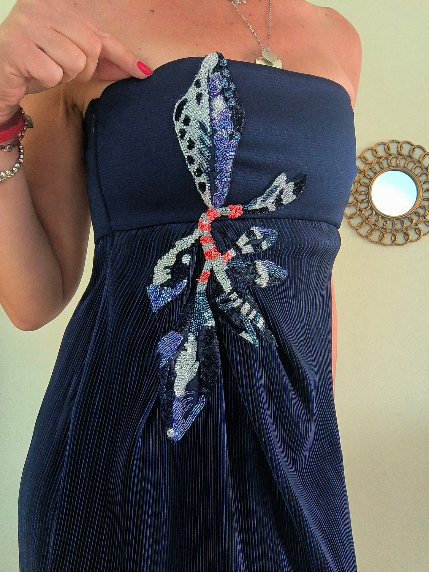 Giorgio Armani strapeless dress blu