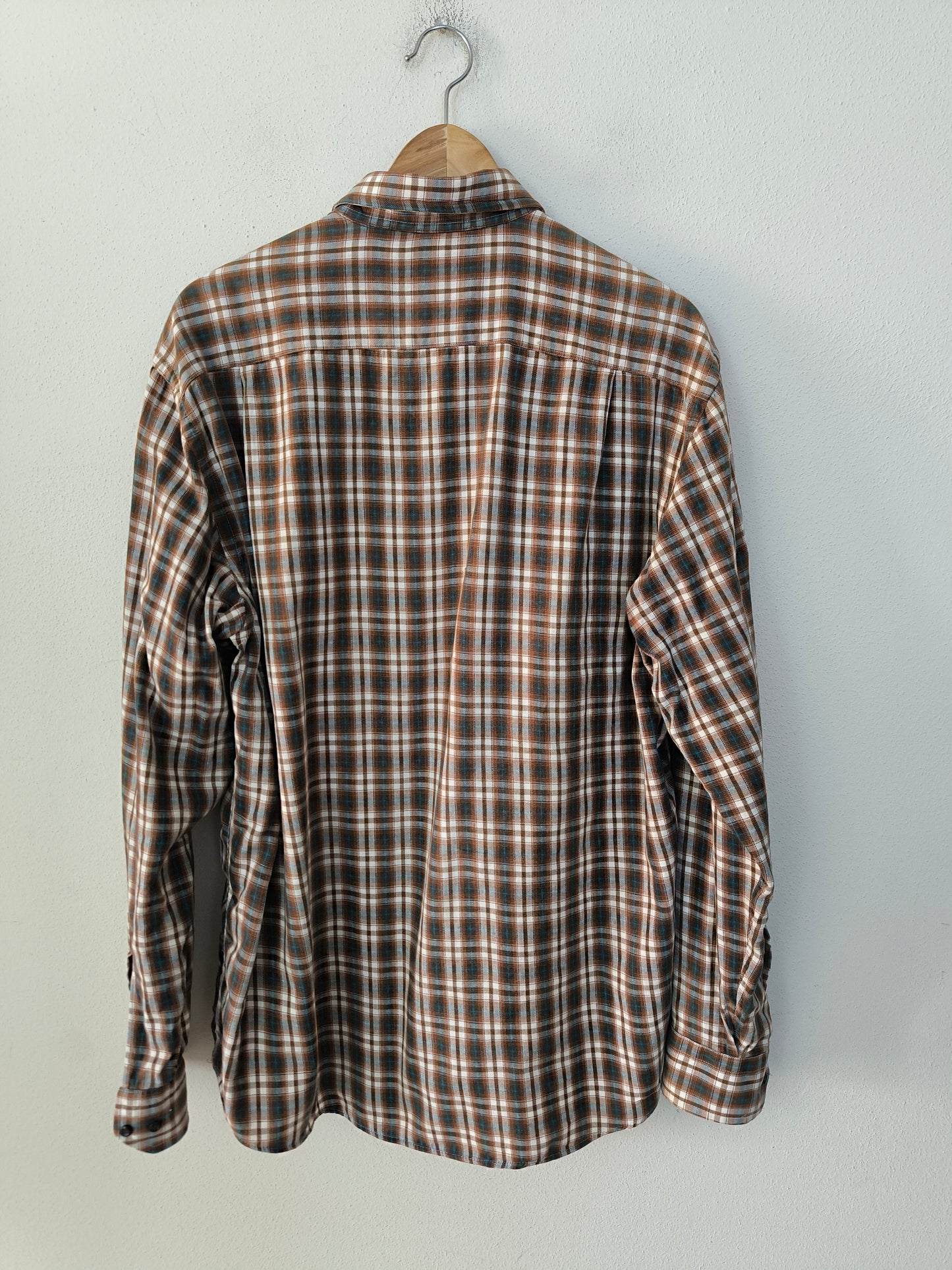 Camicia a scacchi marrone vintage XXL