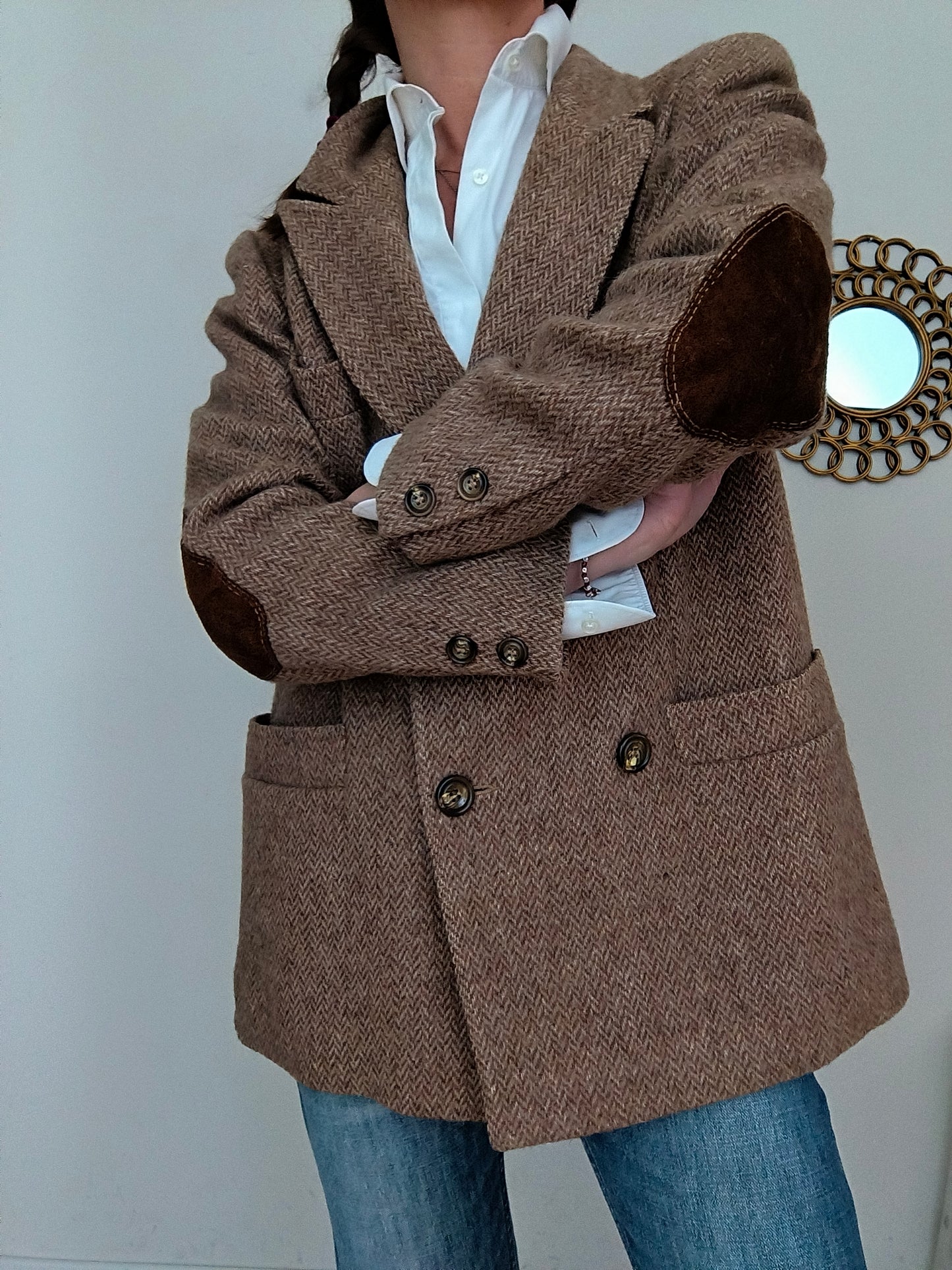 Blazer doppiopetto vintage in lana alpaca