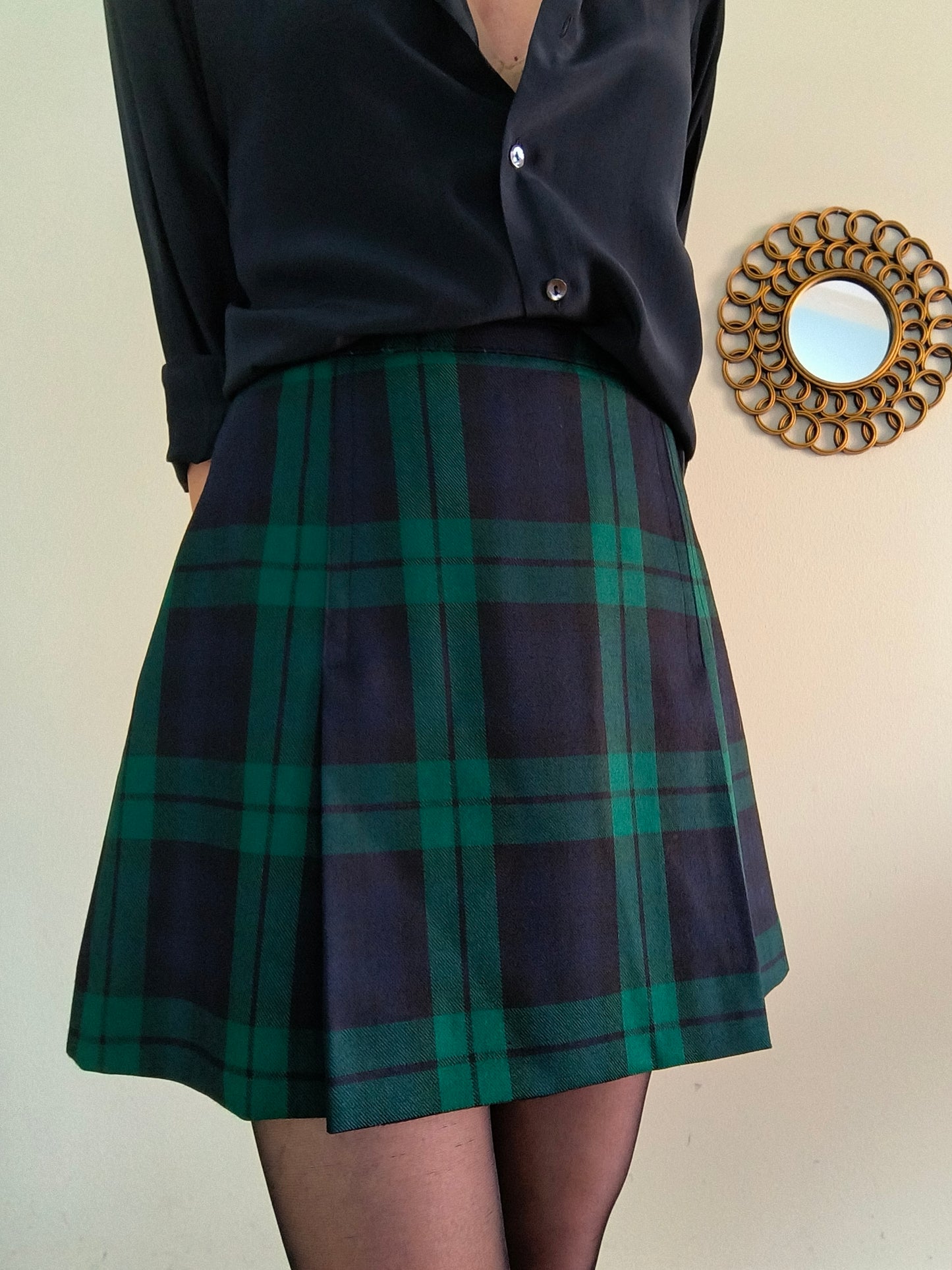 Gonnellina tartan verde/blu