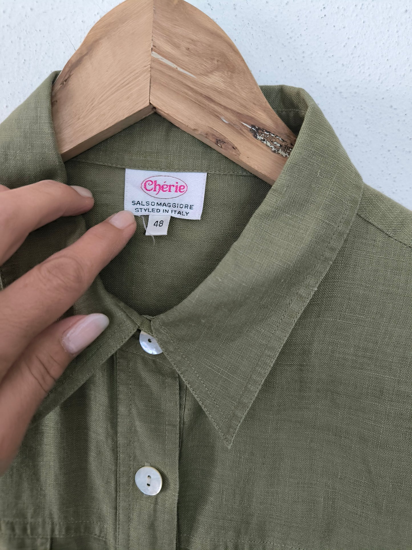 Camicia lino kaki Cherie